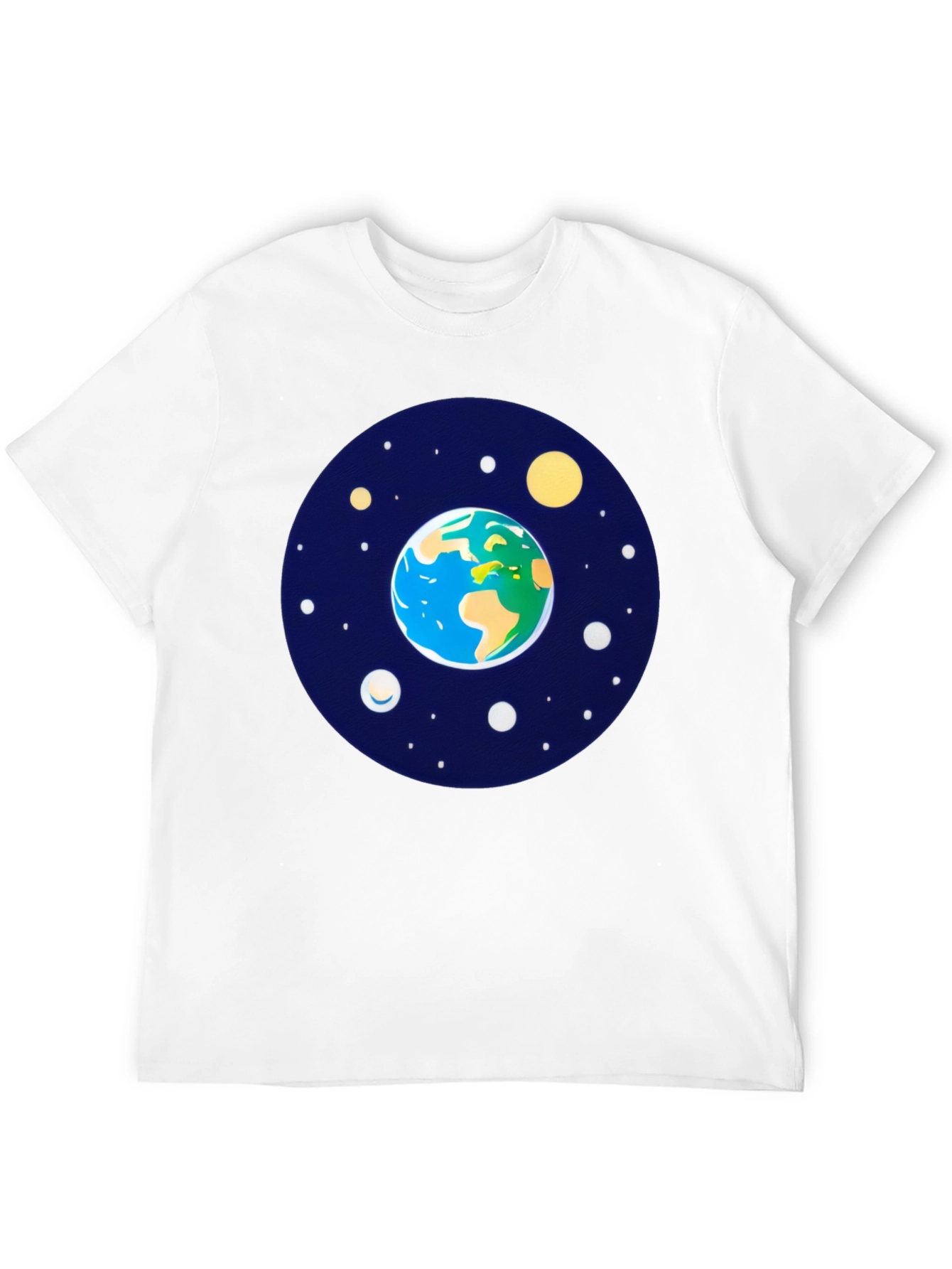 Earth and Stars Graphic Tee - Mens Black T-Shirt
