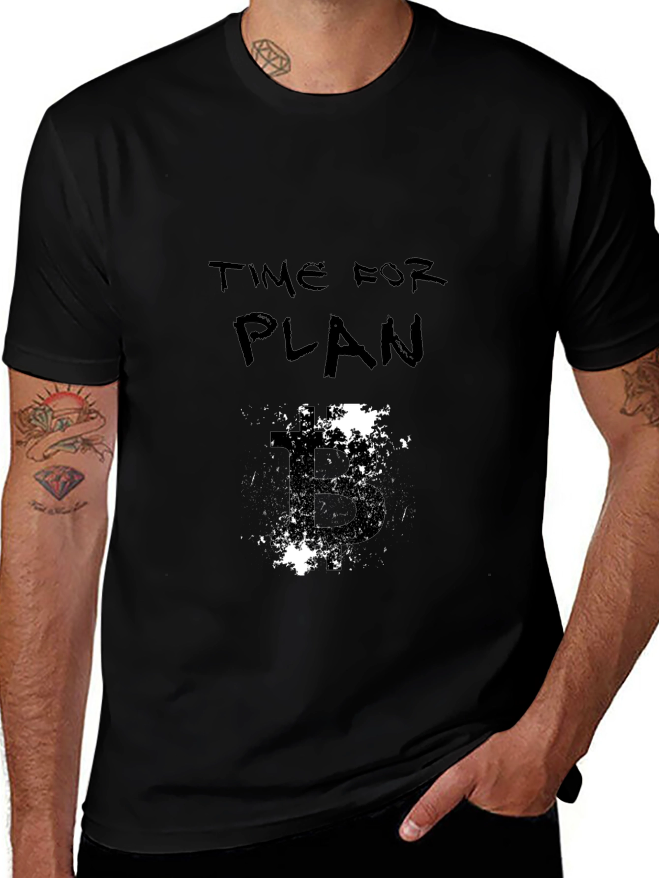 Time For Plan Black Graphic Tee