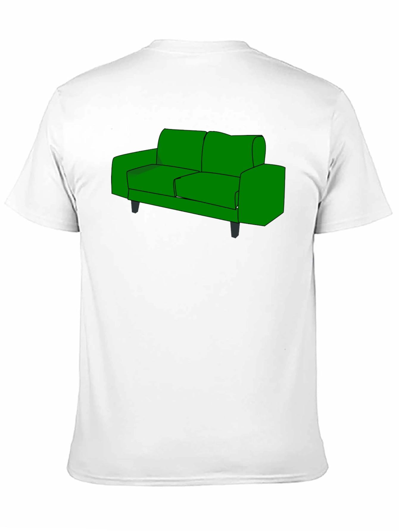 Green Couch Graphic Tee - Black Cotton T-Shirt