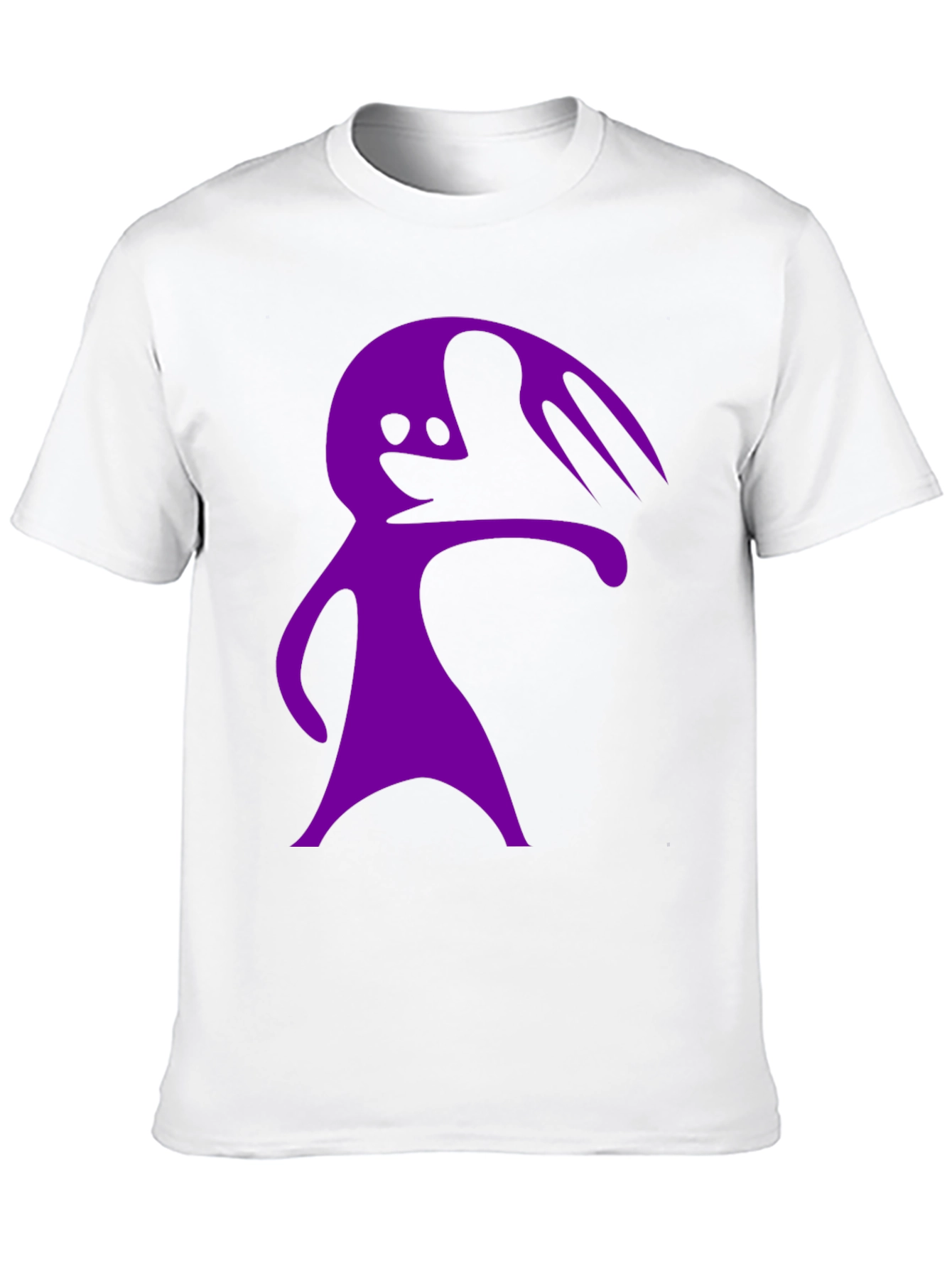 Purple Cartoon Character Graphic Black T-Shirt