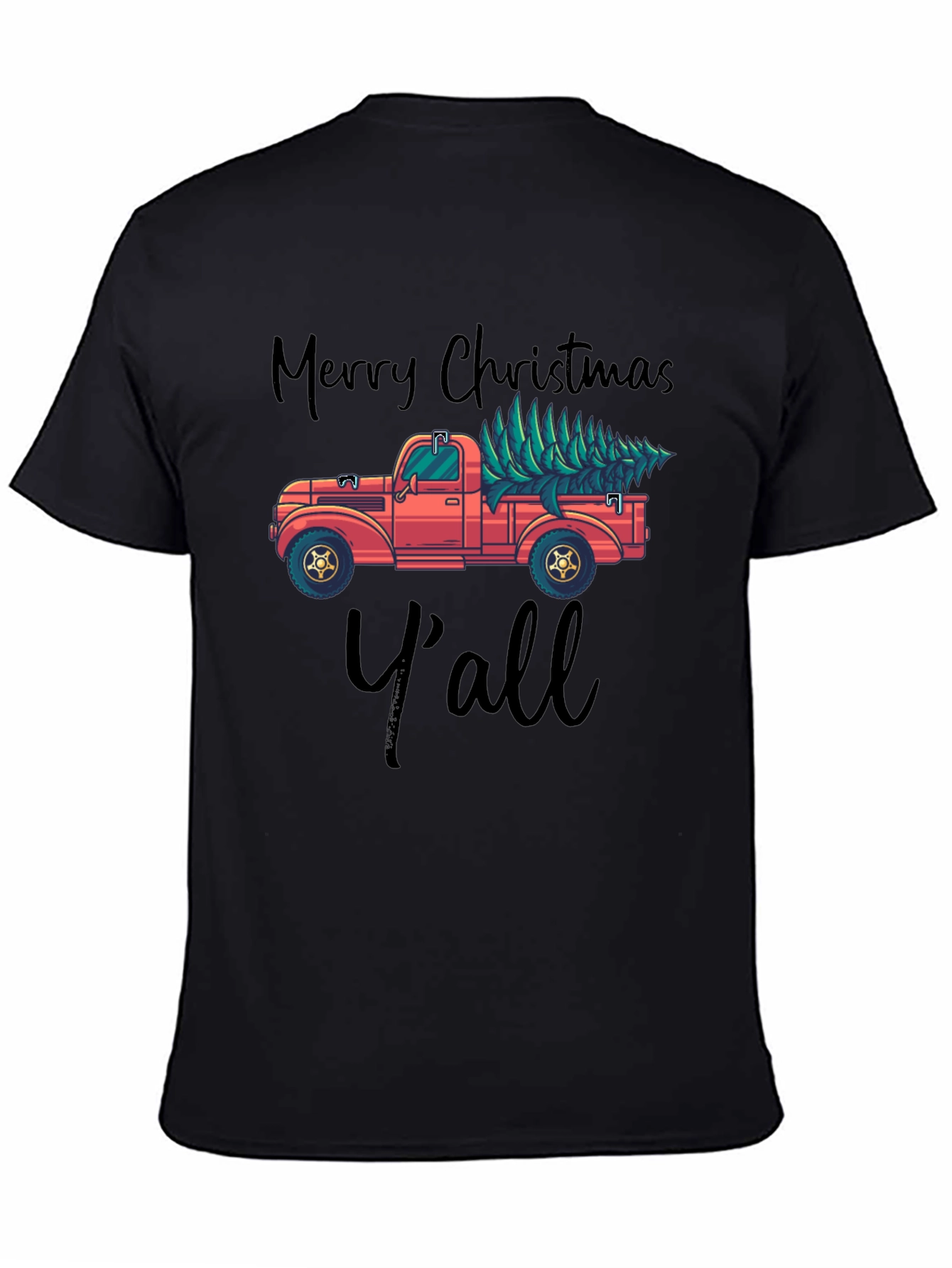 Merry Christmas Yall Truck Graphic Tee