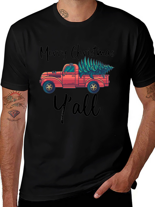 Merry Christmas Yall Truck Graphic Tee