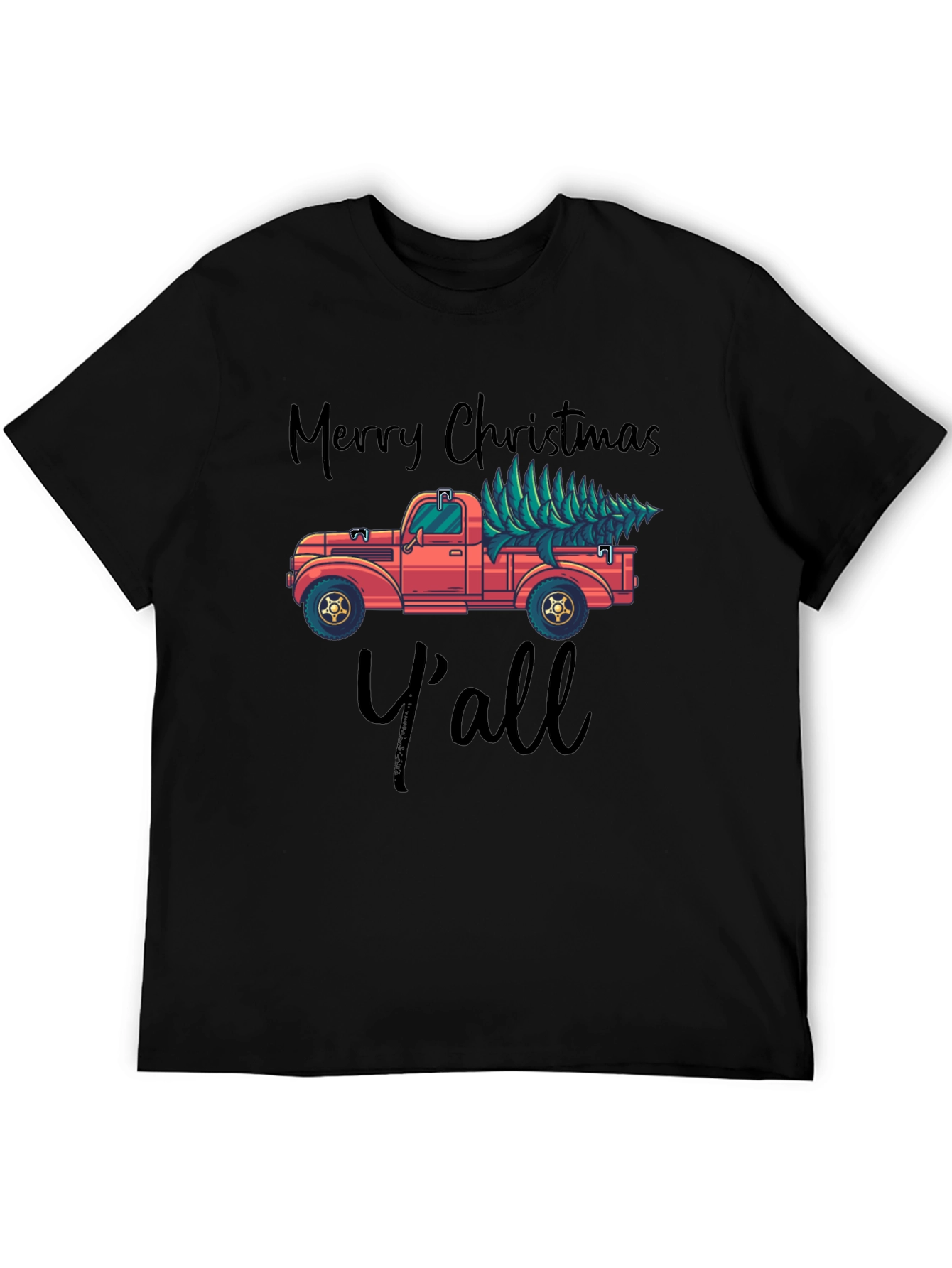 Merry Christmas Yall Truck Graphic Tee