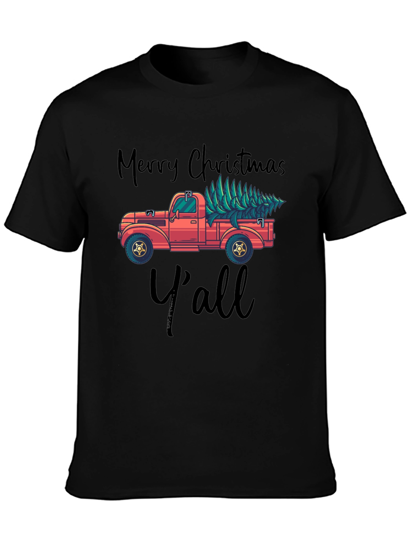 Merry Christmas Yall Truck Graphic Tee
