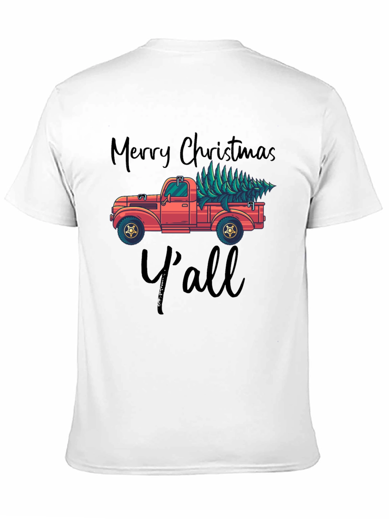 Merry Christmas Yall Truck Graphic Tee
