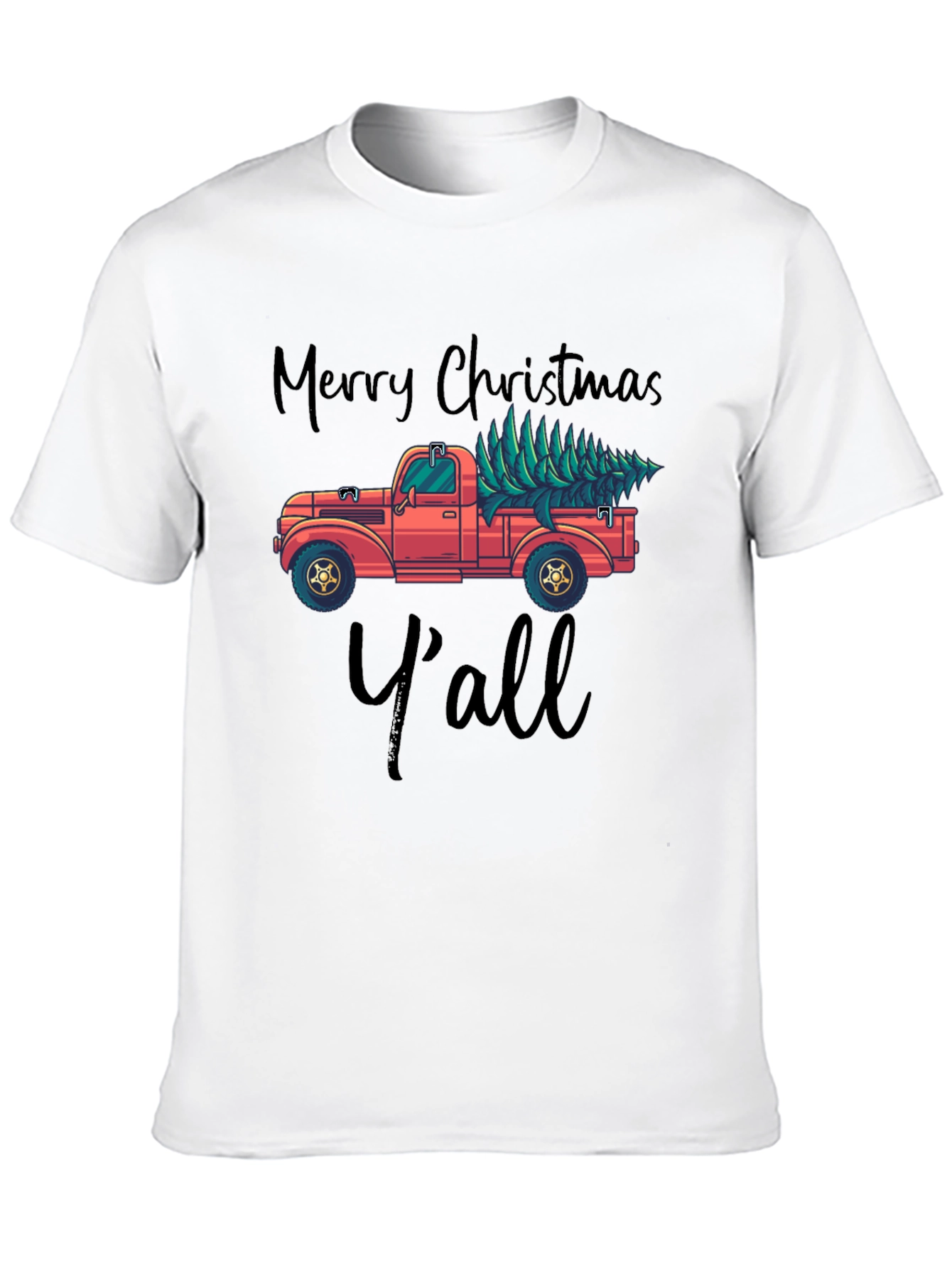 Merry Christmas Yall Truck Graphic Tee