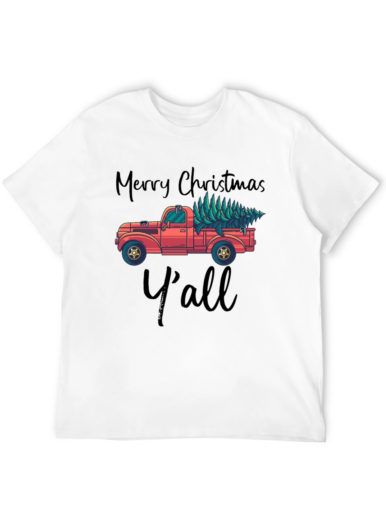 Merry Christmas Yall Truck Graphic Tee