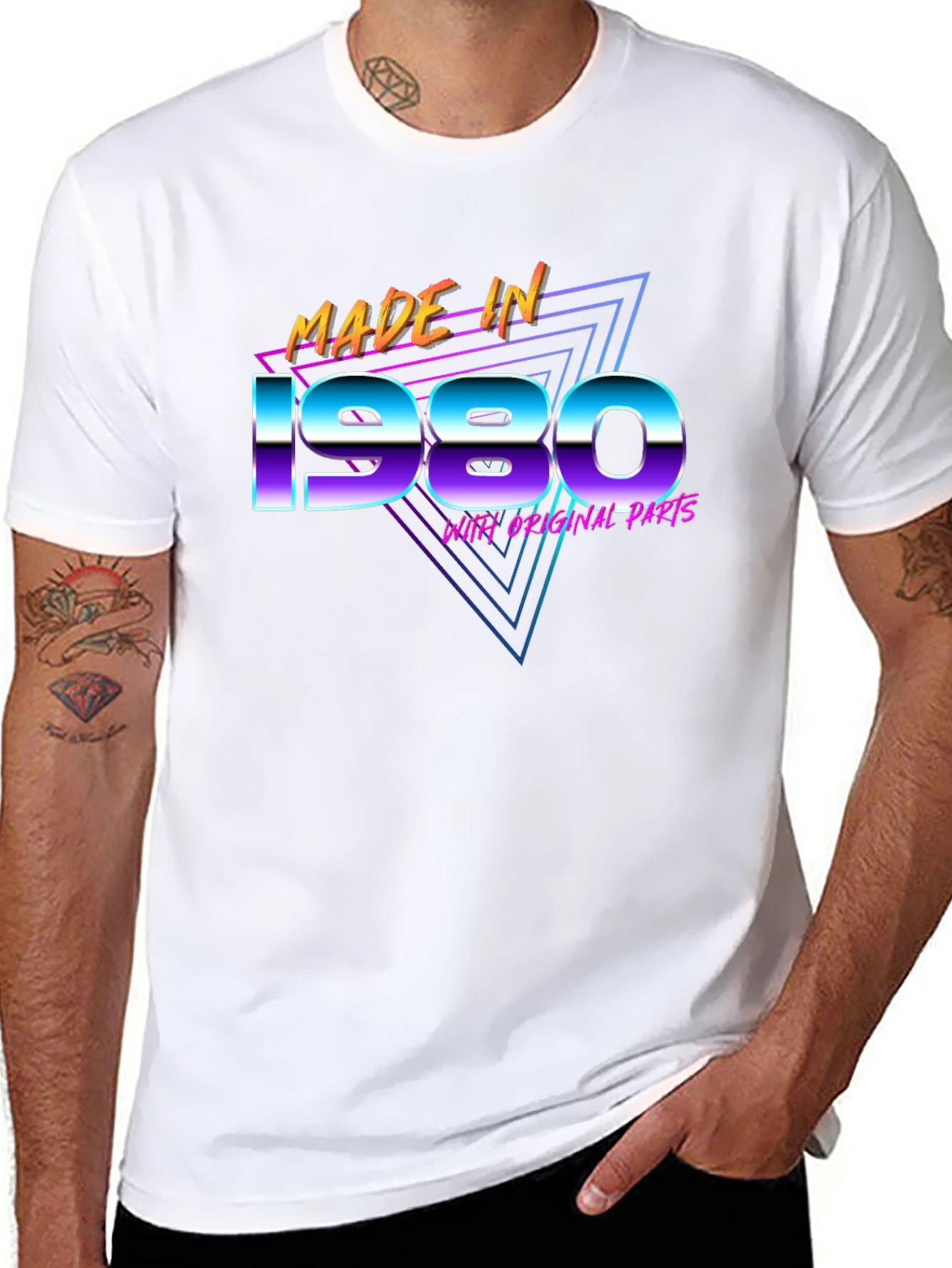 Made in 1980 T-Shirt Retro 80s Birthday Gift