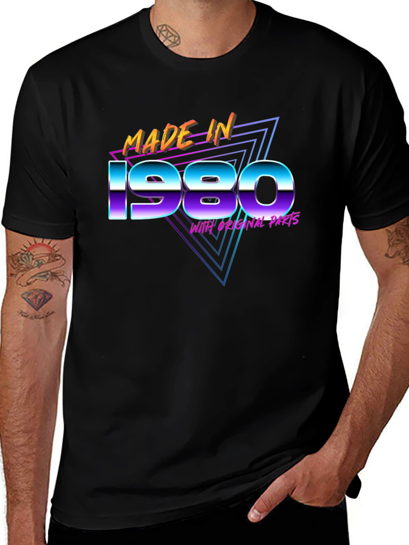 Made in 1980 T-Shirt Retro 80s Birthday Gift