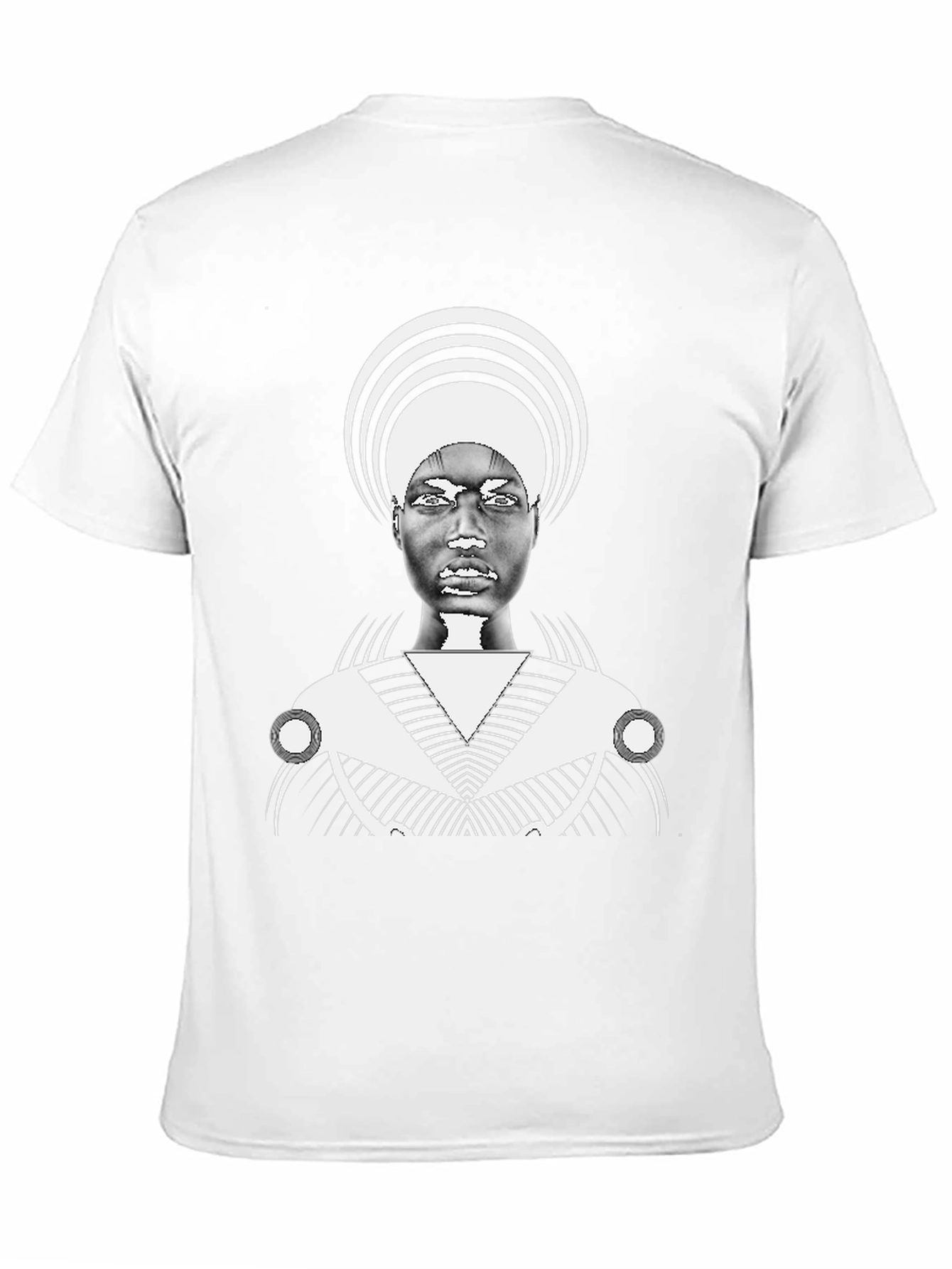 Graphic Black Tee with Bold Afro-Futuristic Design