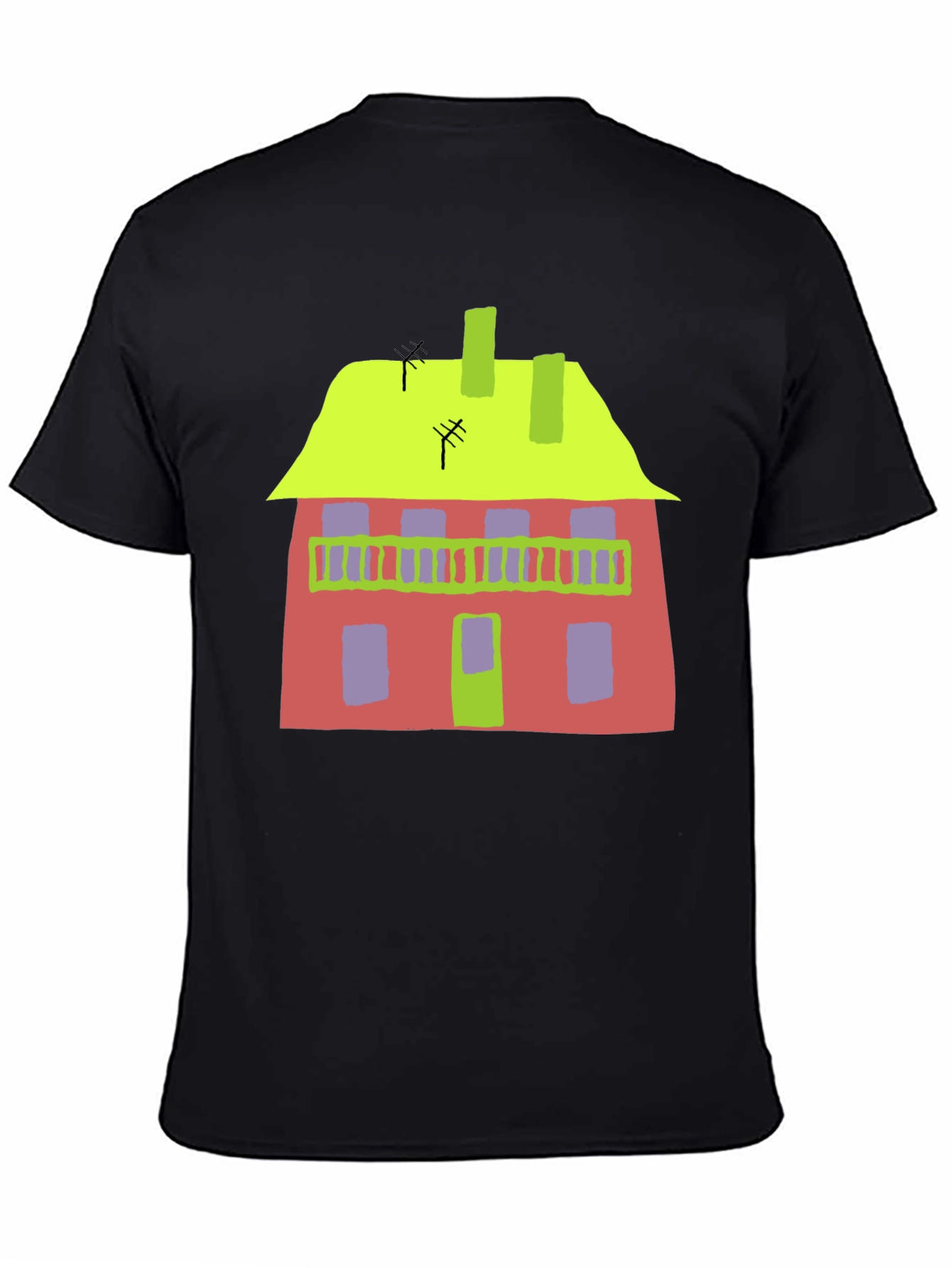 Abstract House Graphic Tee - Quirky Style