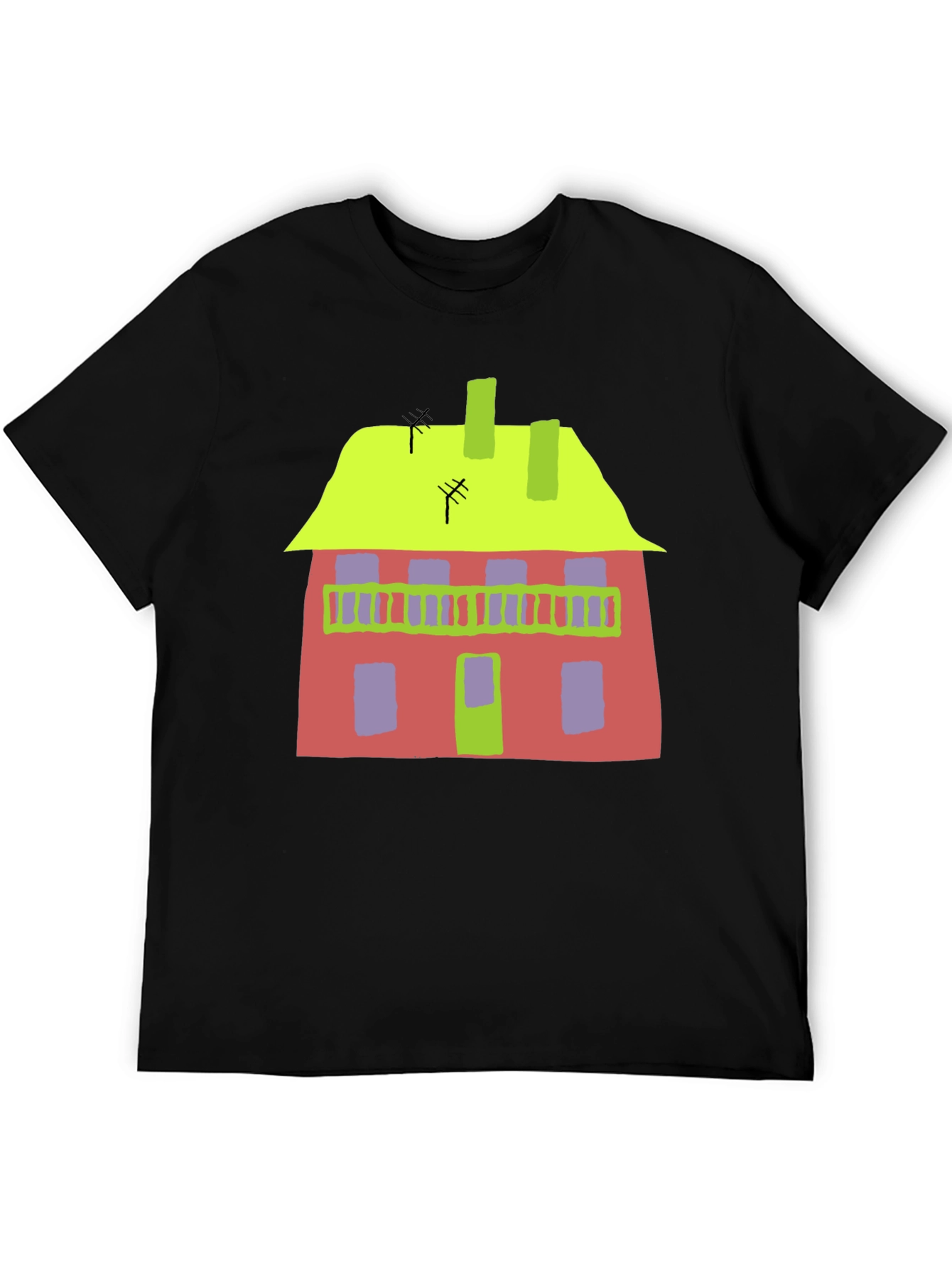 Abstract House Graphic Tee - Quirky Style