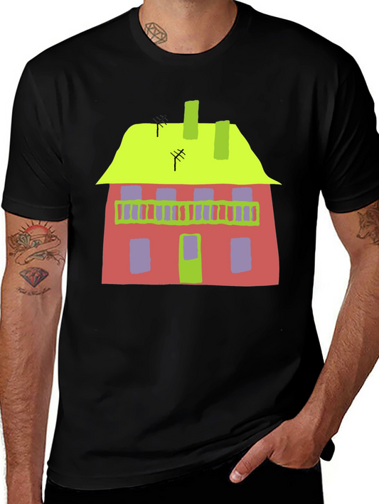 Abstract House Graphic Tee - Quirky Style