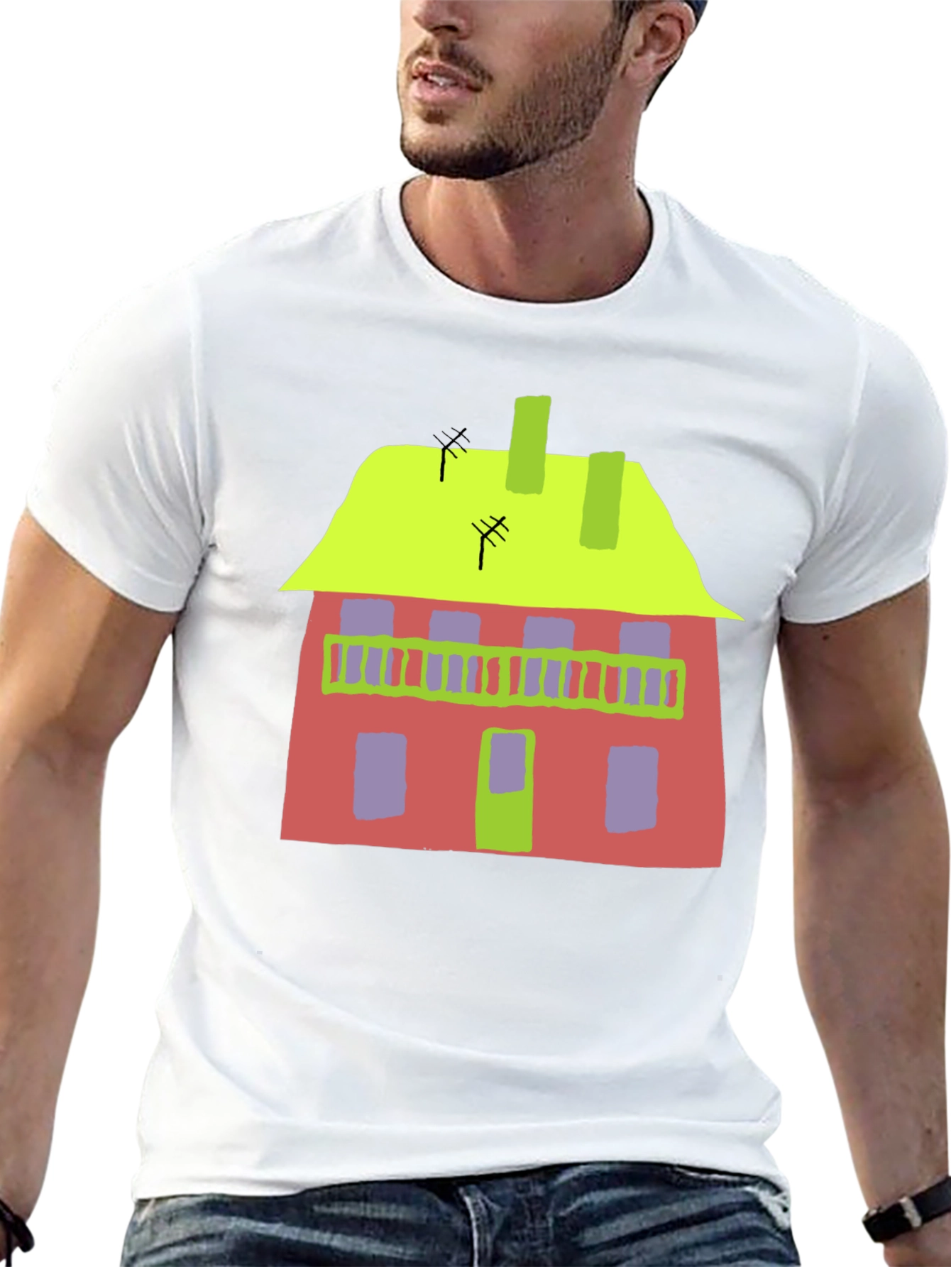 Abstract House Graphic Tee - Quirky Style