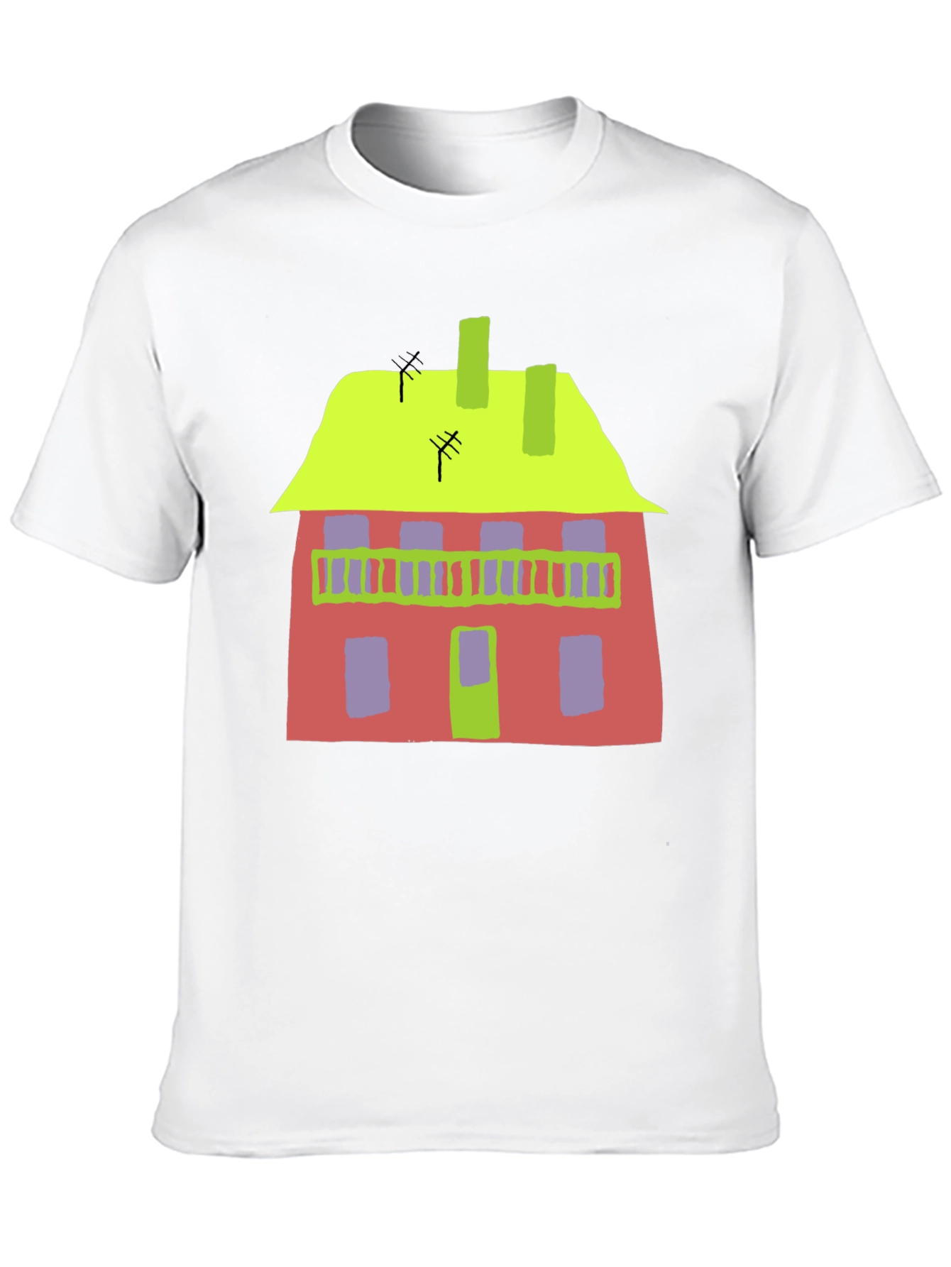 Abstract House Graphic Tee - Quirky Style