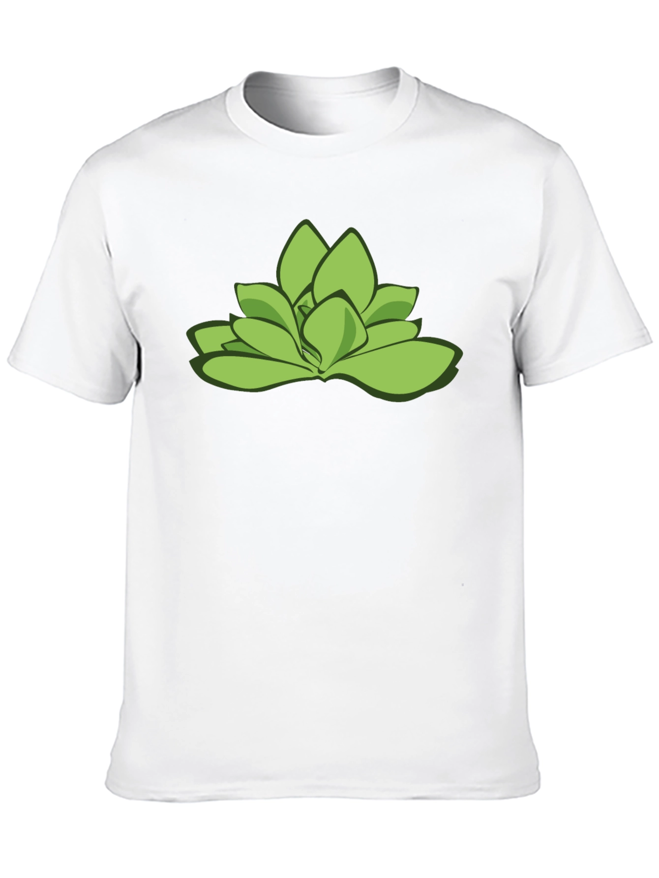 Green Succulent Graphic Tee - Stylish Black T-Shirt