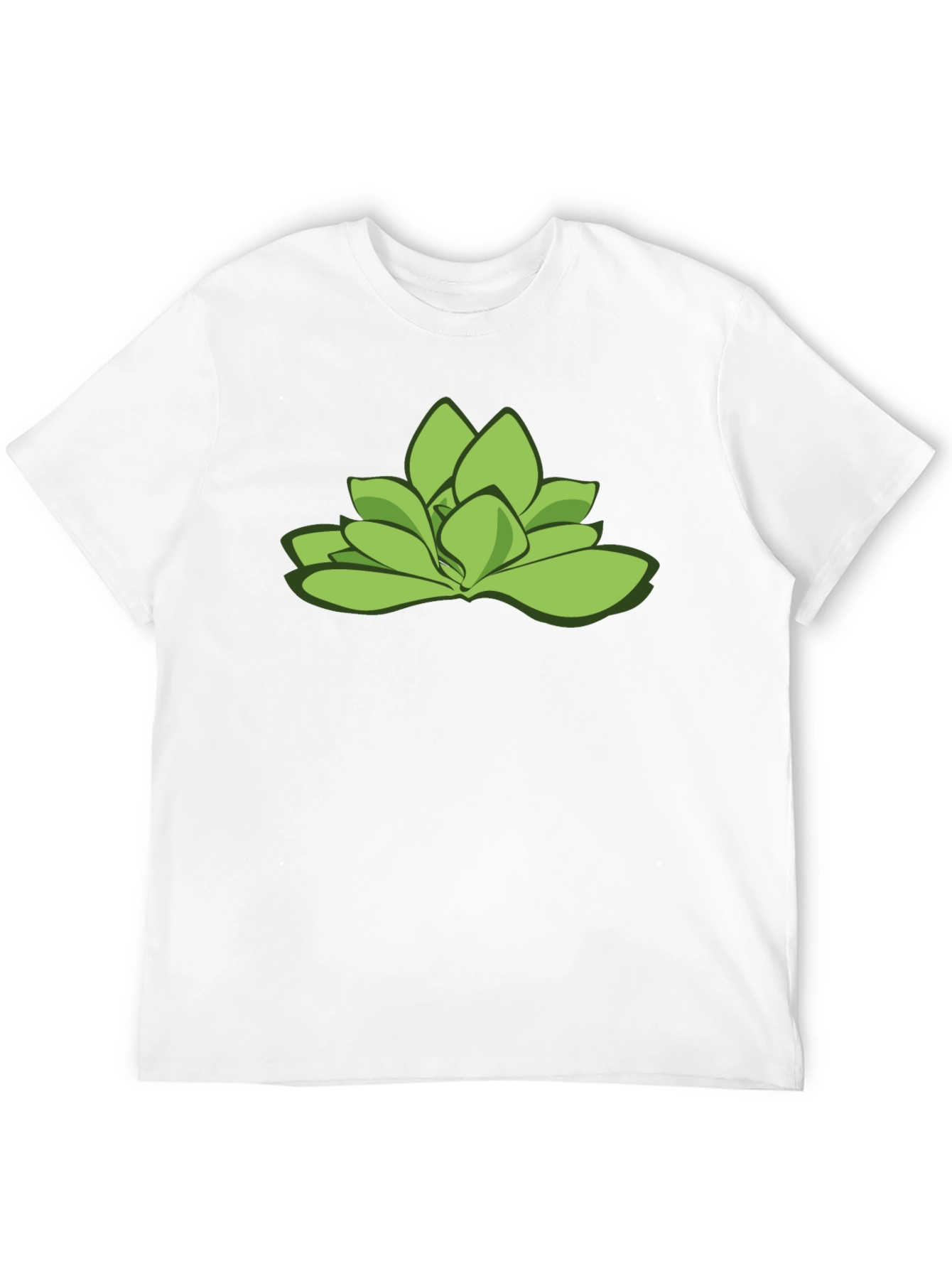 Green Succulent Graphic Tee - Stylish Black T-Shirt