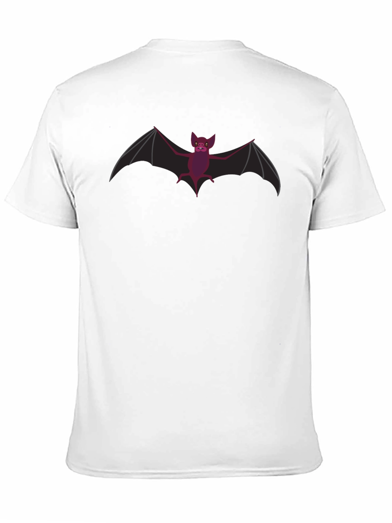Spooky Bat Graphic Tee - Black Cotton T-Shirt