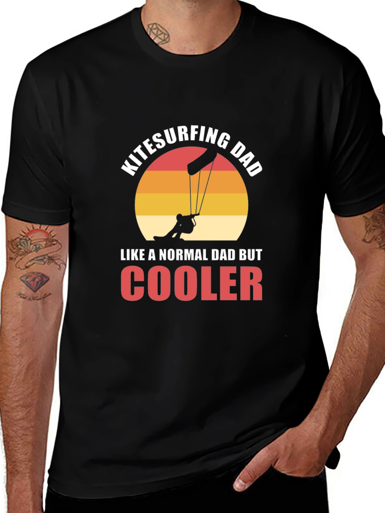 Kitesurfing Dad Graphic T-Shirt - Cool Fathers Day Tee