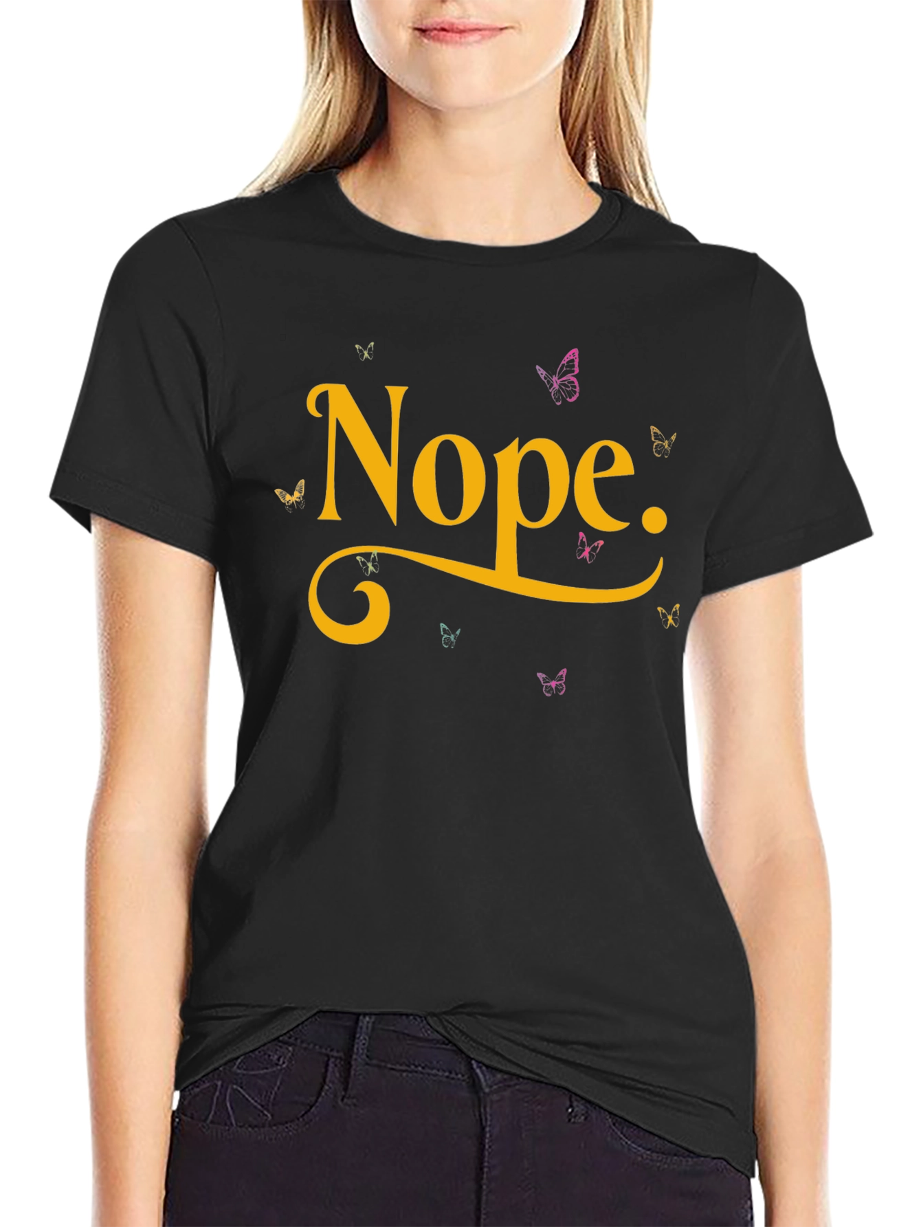 Nope Butterfly Graphic Tee