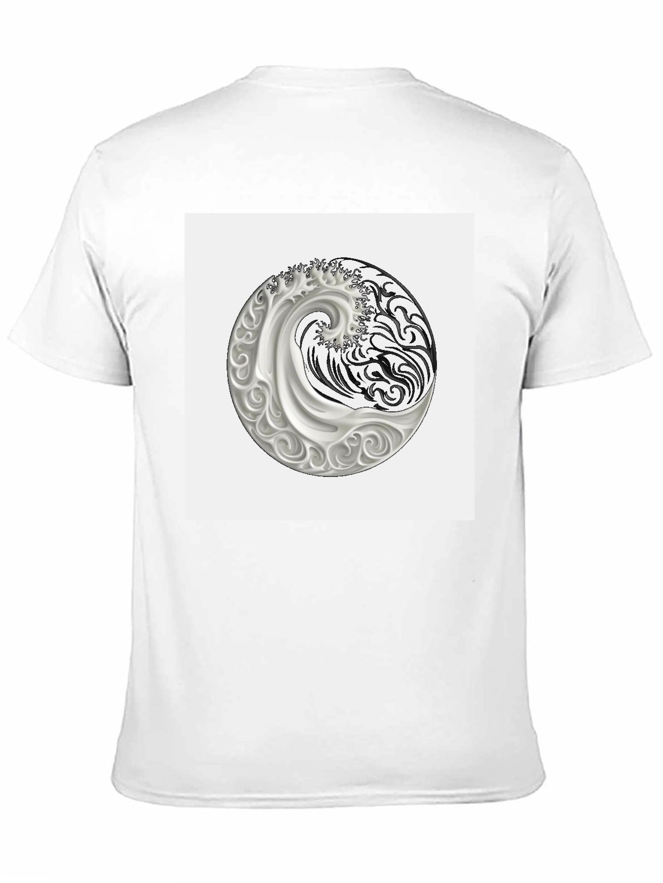 Yin Yang Wave Graphic Tee - Classic Black T-Shirt
