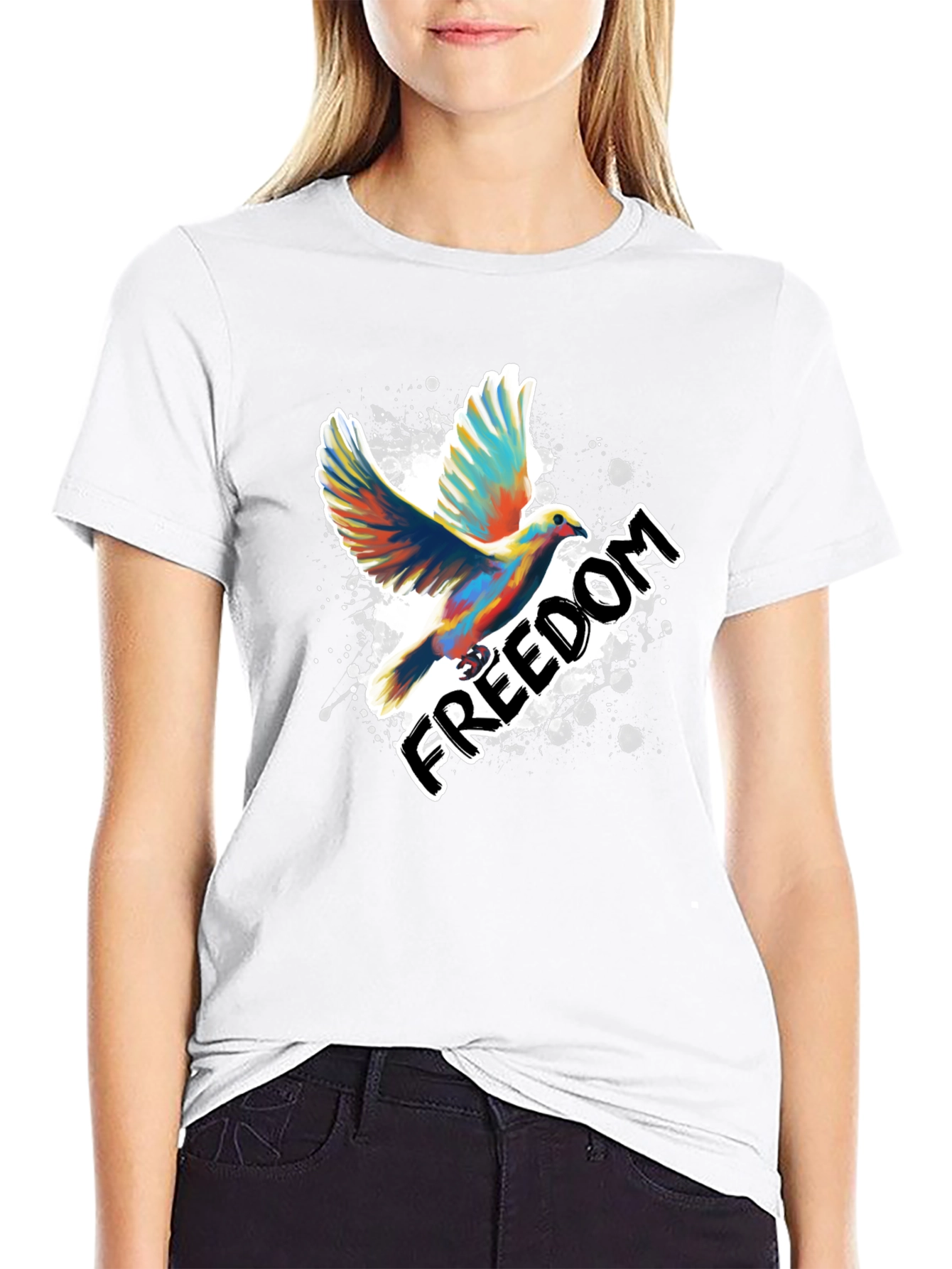 Freedom Dove Graphic T-Shirt - Stylish Mens Tee