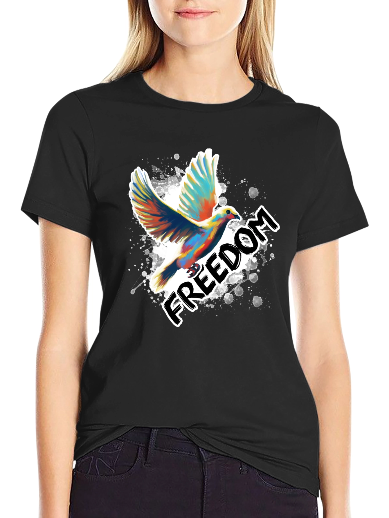 Freedom Dove Graphic T-Shirt - Stylish Mens Tee