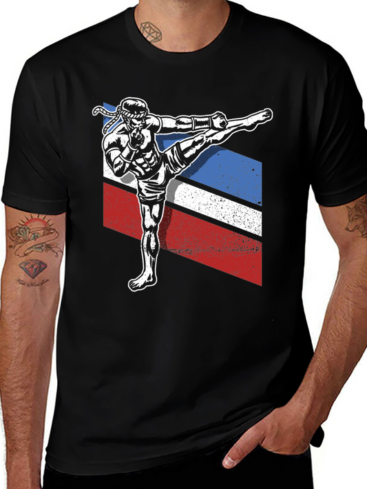 Muay Thai Kickboxer Graphic Tee - Black