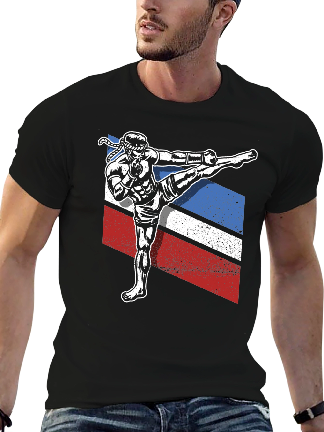 Muay Thai Kickboxer Graphic Tee - Black