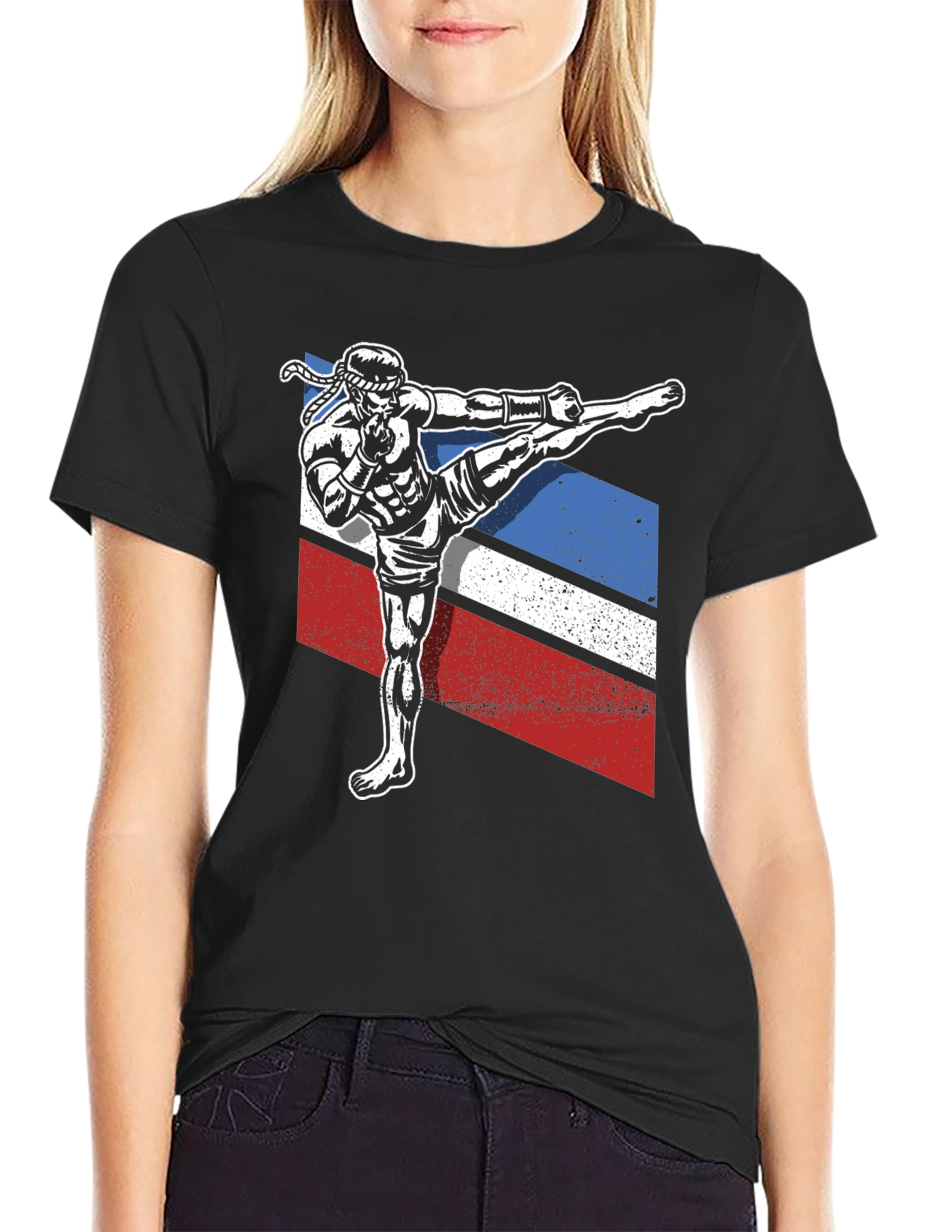 Muay Thai Kickboxer Graphic Tee - Black