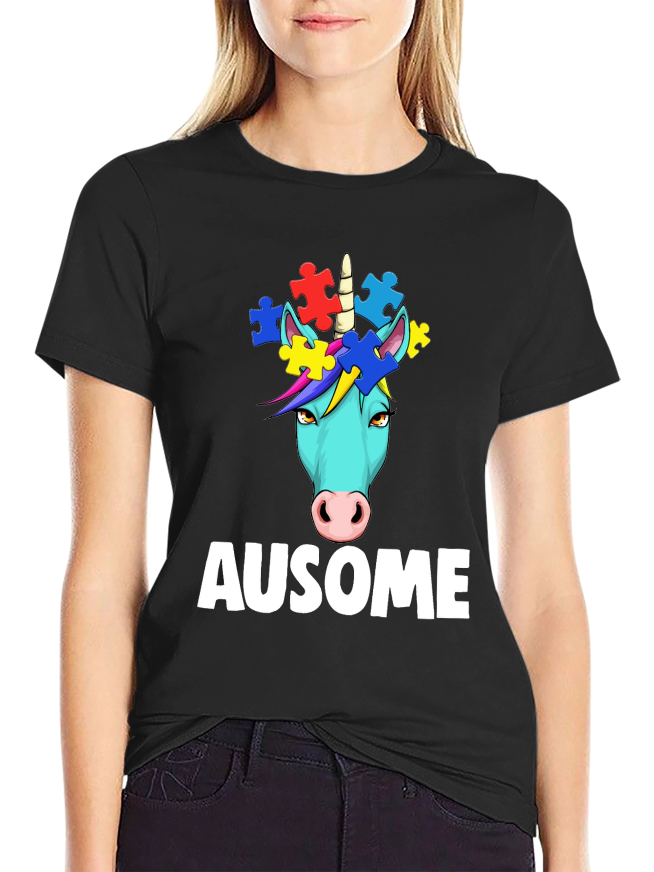 Ausome Unicorn T-Shirt Autism Awareness