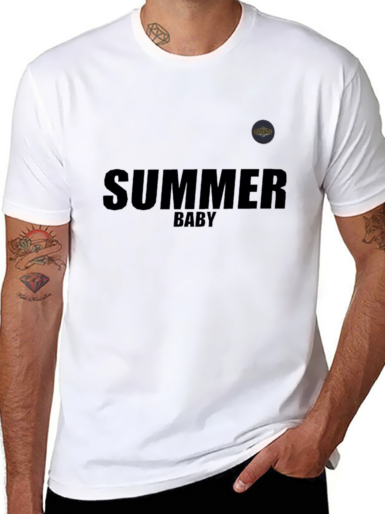 Summer Baby Graphic Tee - Black Cotton T-Shirt