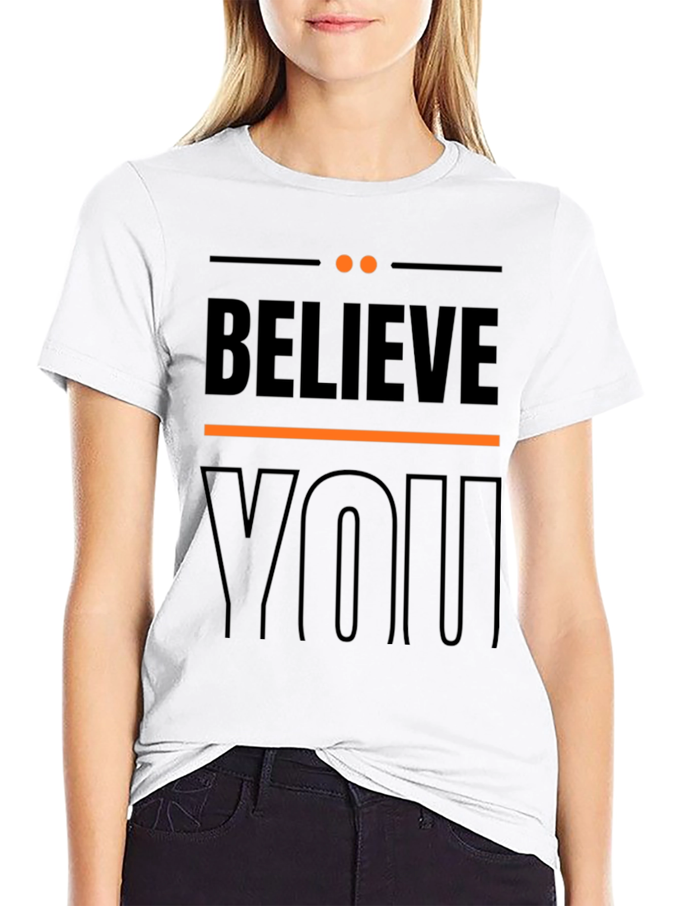 Believe In YOU Graphic Tee - Stylish Black T-Shirt