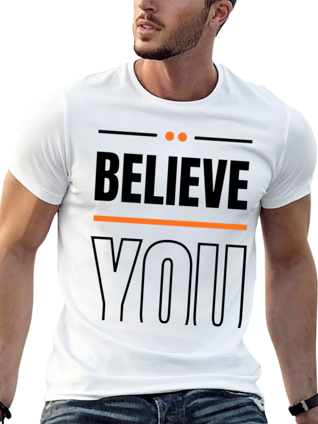 Believe In YOU Graphic Tee - Stylish Black T-Shirt