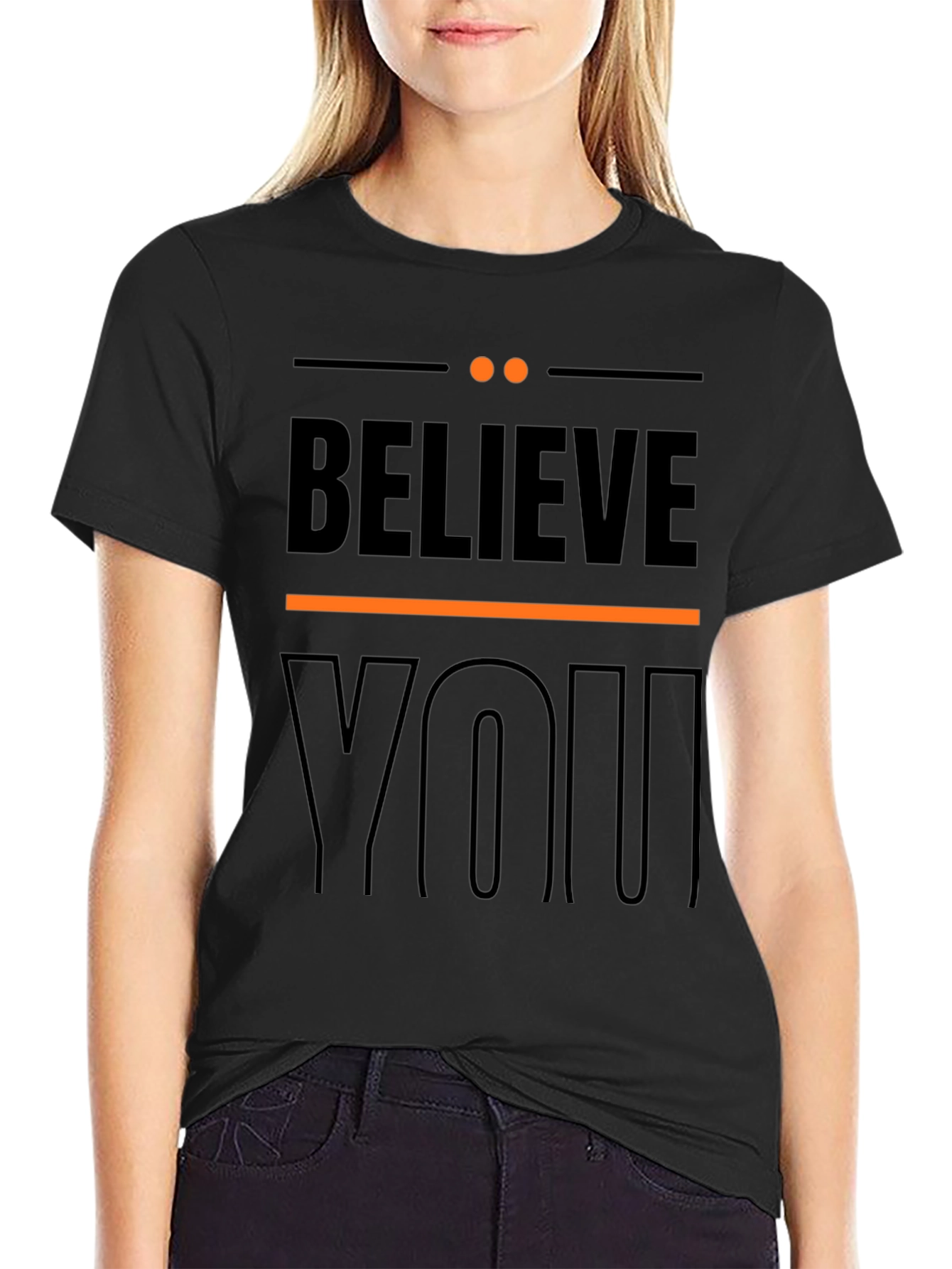 Believe In YOU Graphic Tee - Stylish Black T-Shirt