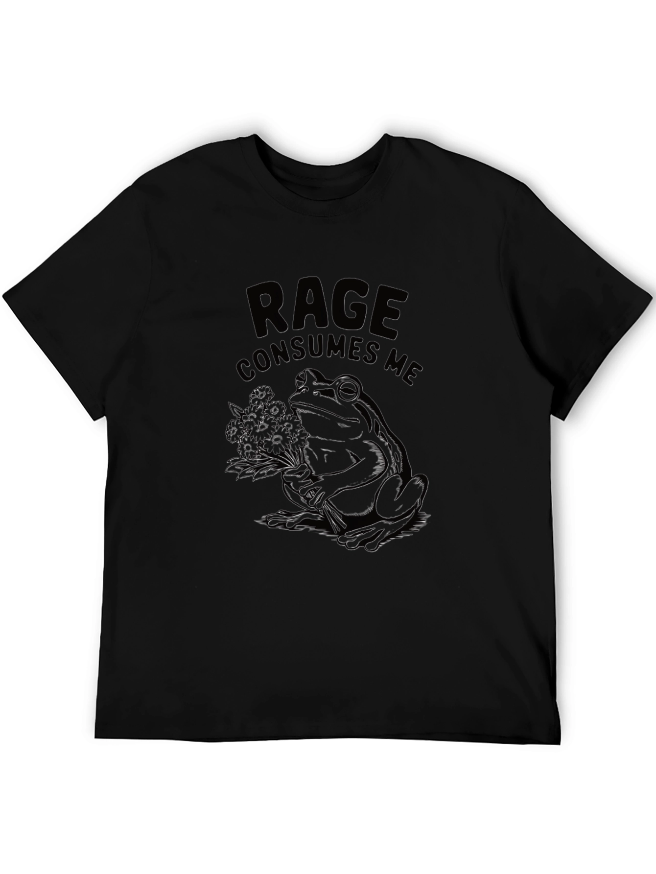 Rage Consumes Me Frog Graphic T-Shirt - Black