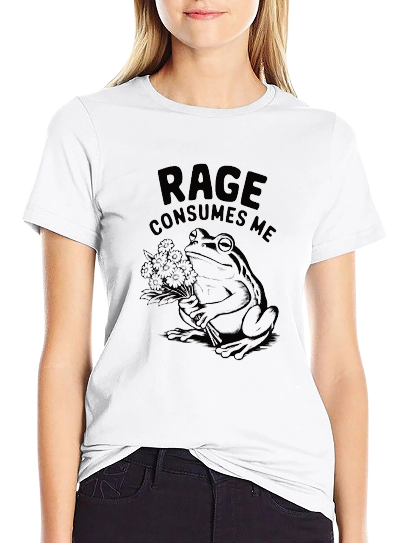 Rage Consumes Me Frog Graphic T-Shirt - Black