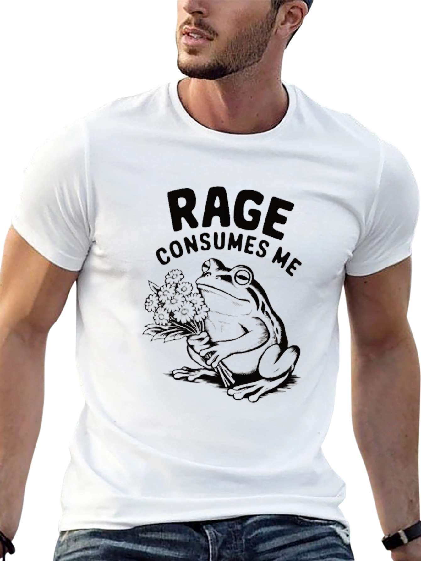 Rage Consumes Me Frog Graphic T-Shirt - Black