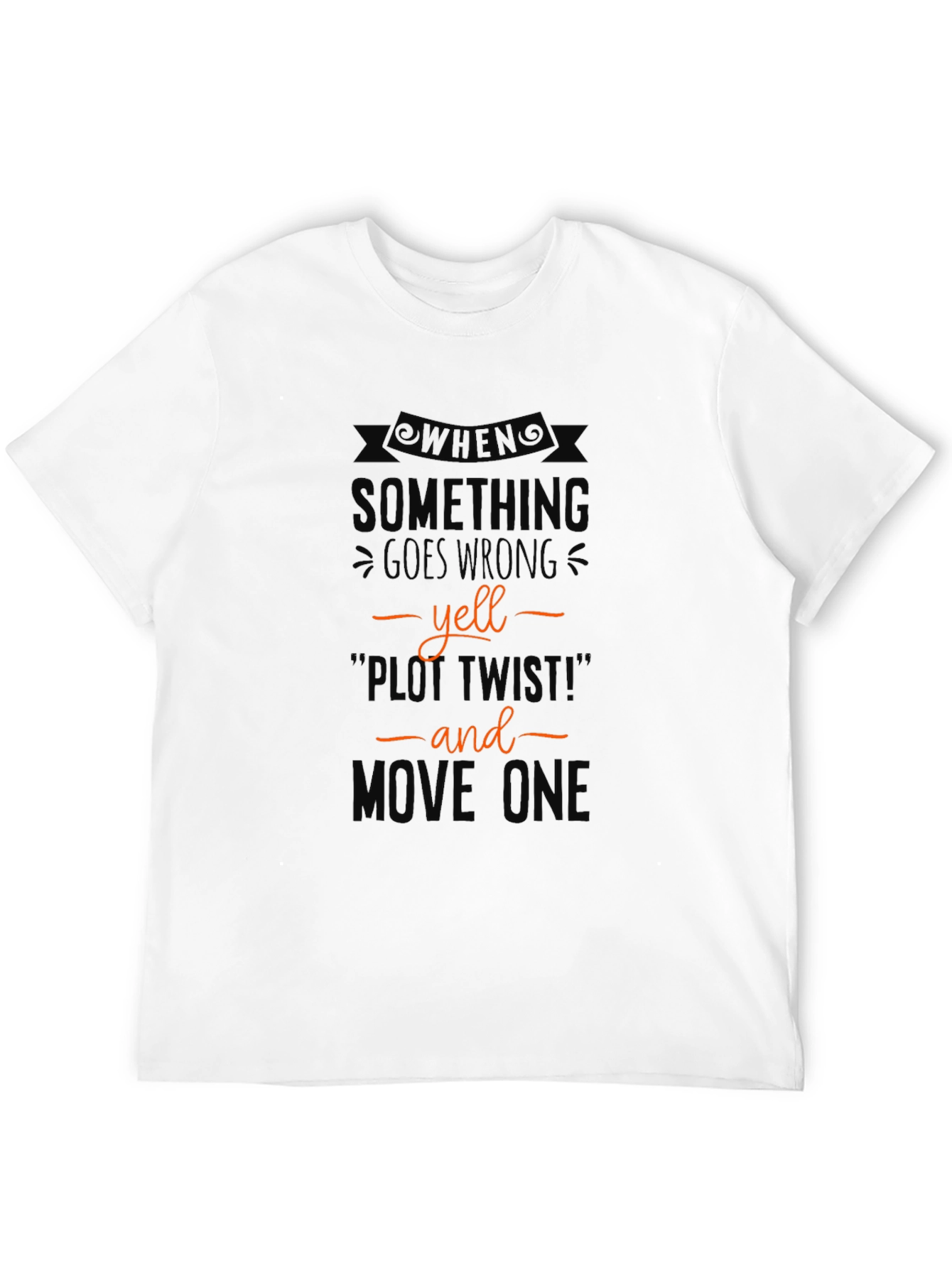 Plot Twist Graphic Tee -  Funny Slogan Black T-Shirt