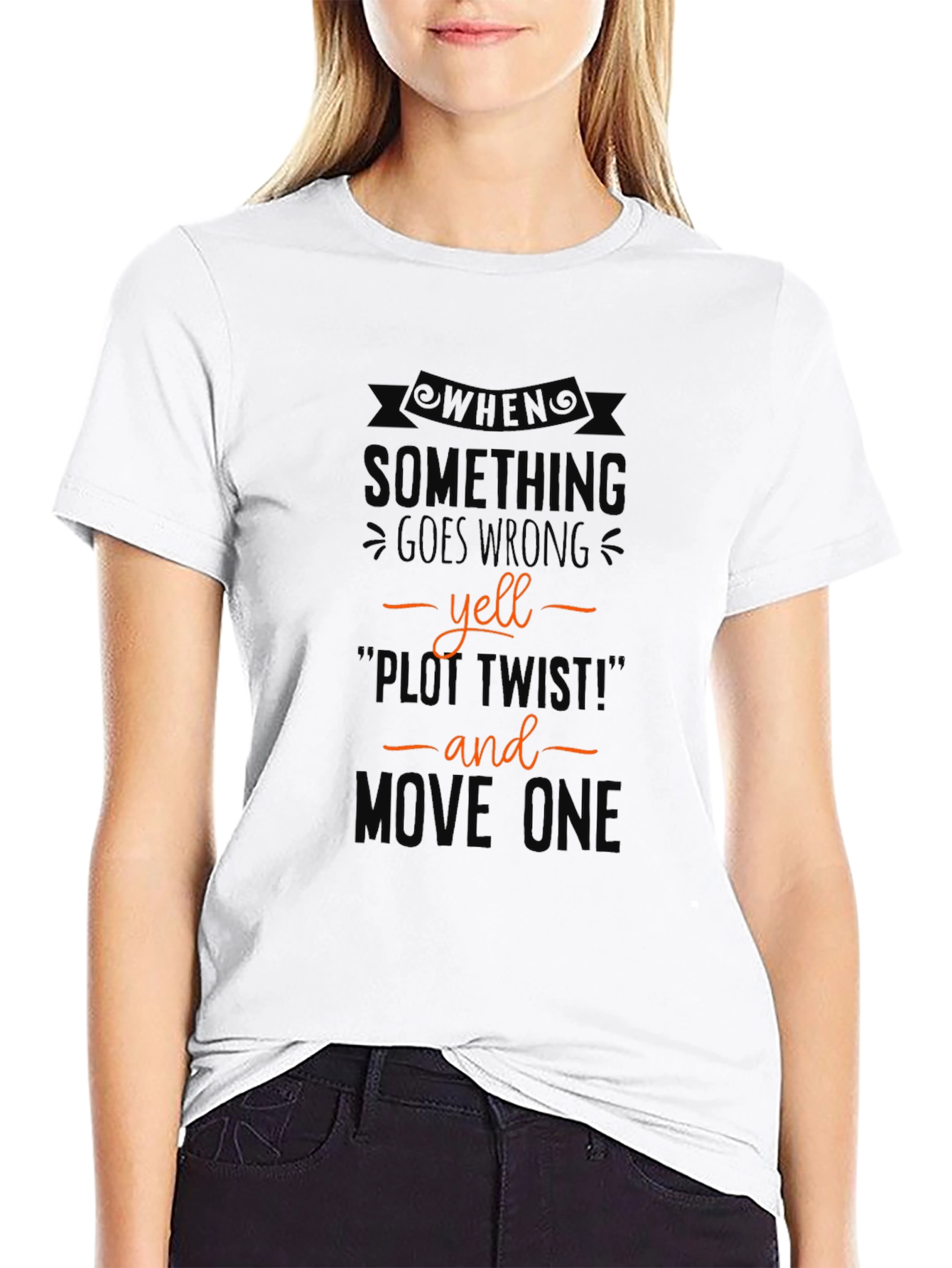 Plot Twist Graphic Tee -  Funny Slogan Black T-Shirt