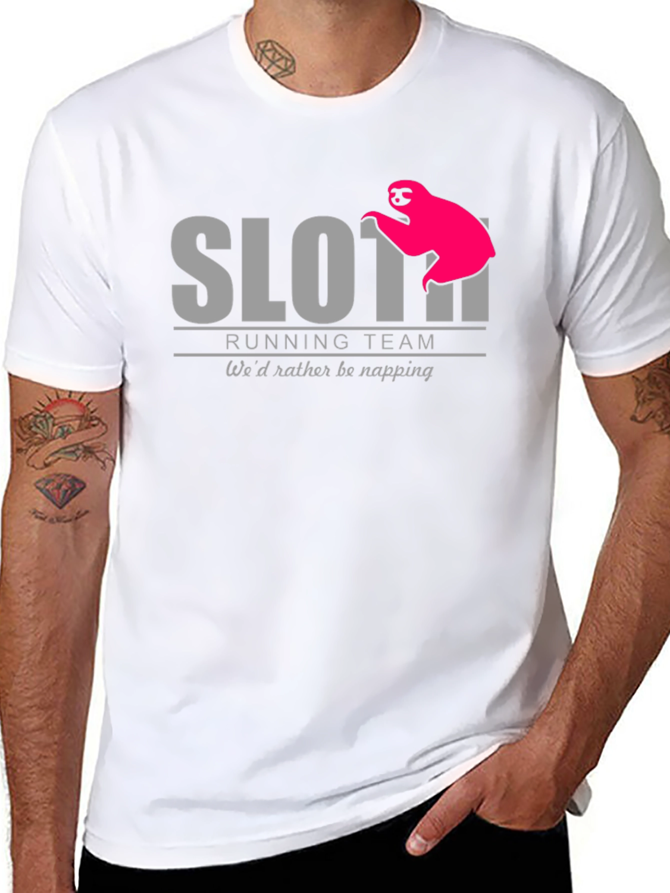 Sloth Running Team T-Shirt - Wed Rather Be Napping