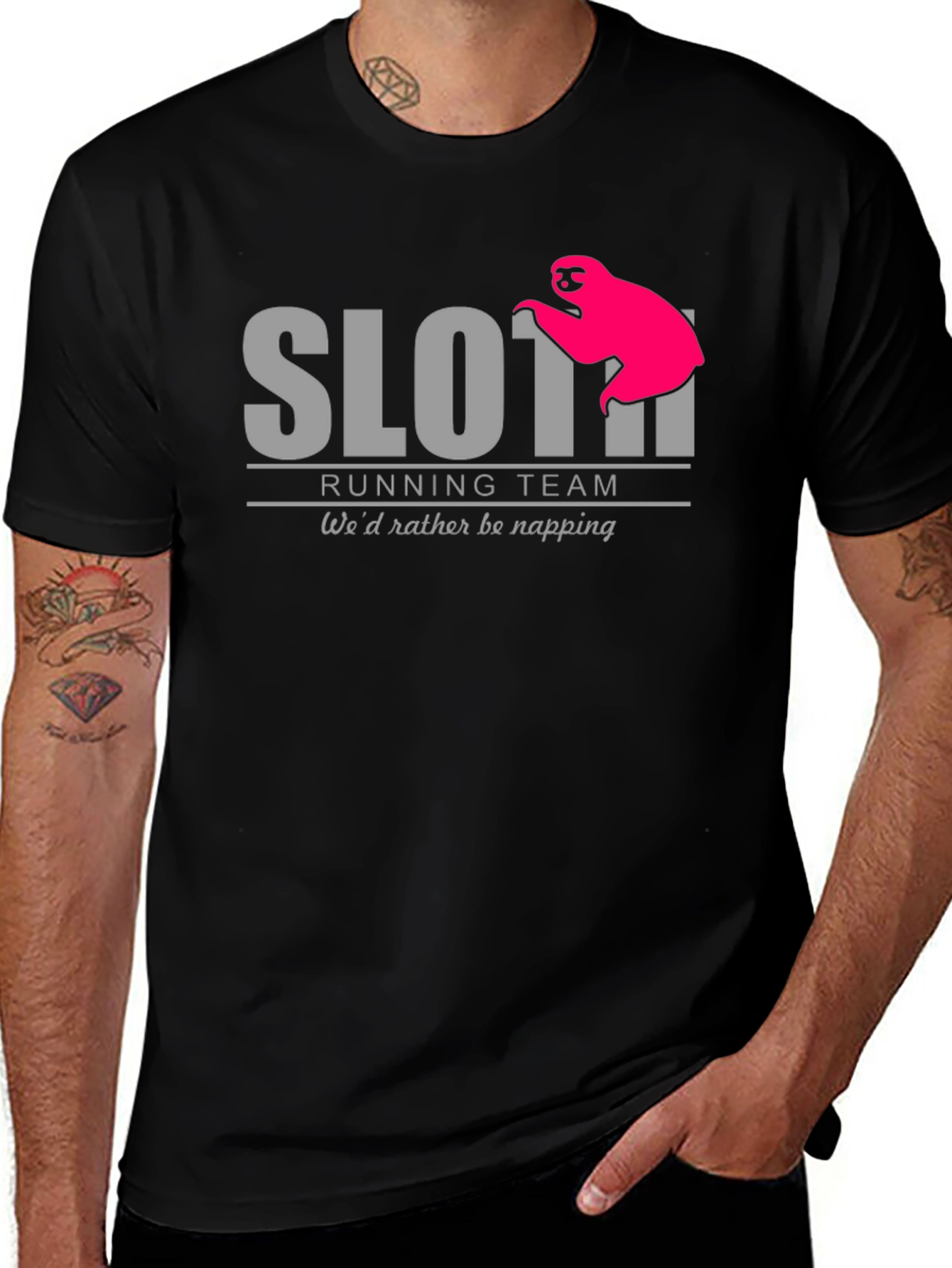 Sloth Running Team T-Shirt - Wed Rather Be Napping