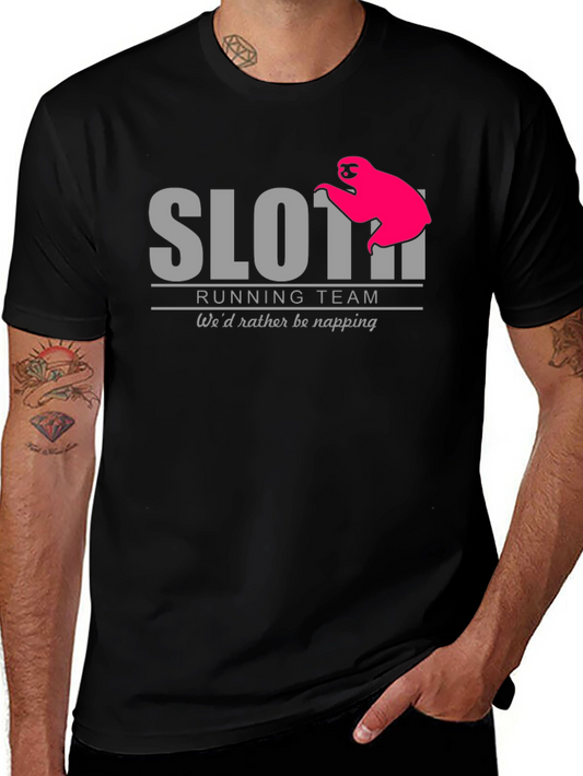 Sloth Running Team T-Shirt - Wed Rather Be Napping
