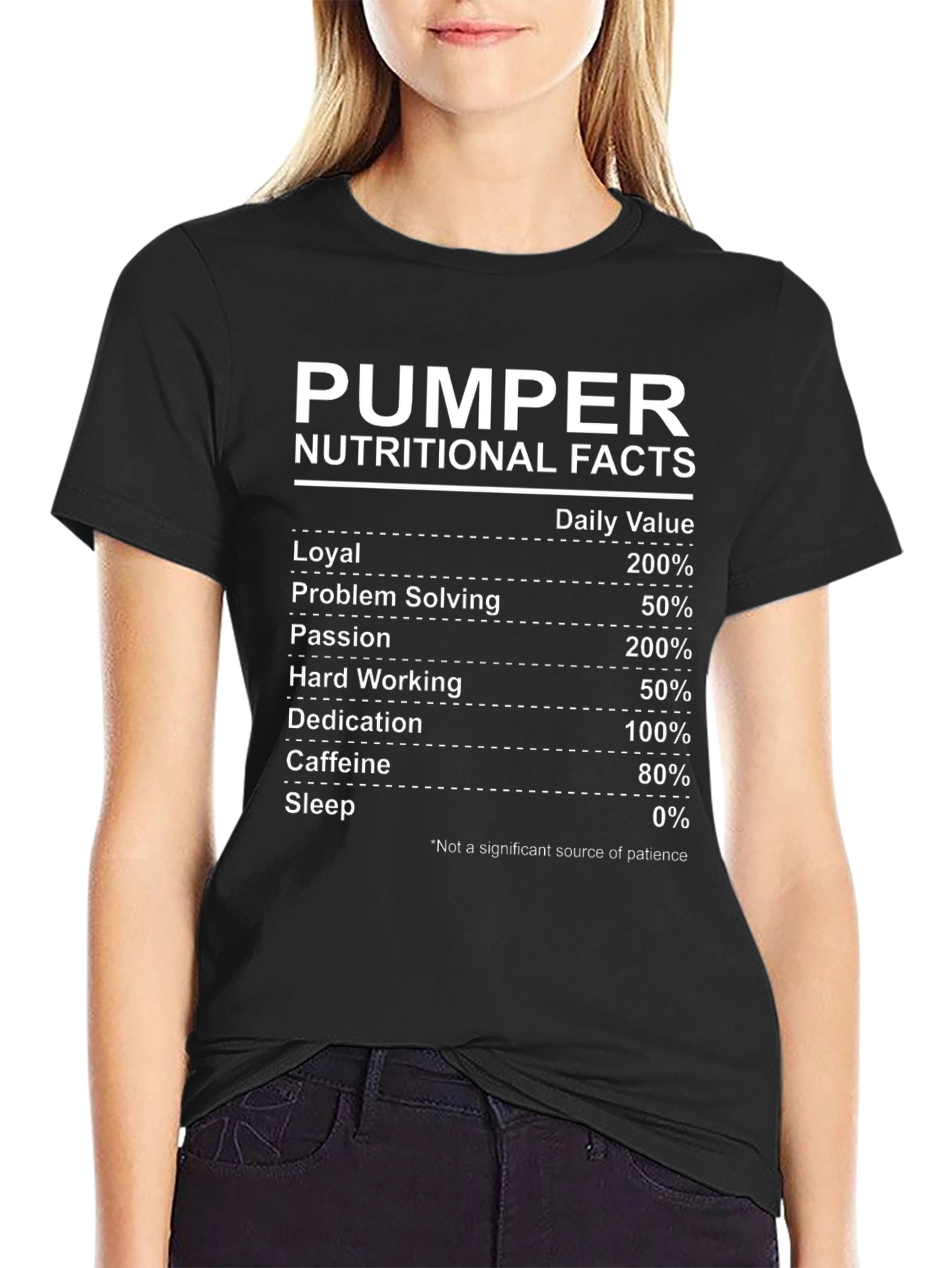Pumper Nutritional Facts Graphic T-Shirt