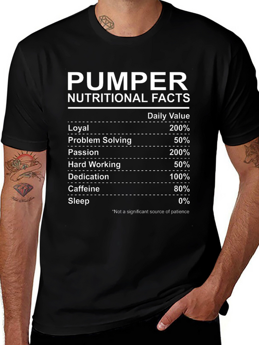 Pumper Nutritional Facts Graphic T-Shirt