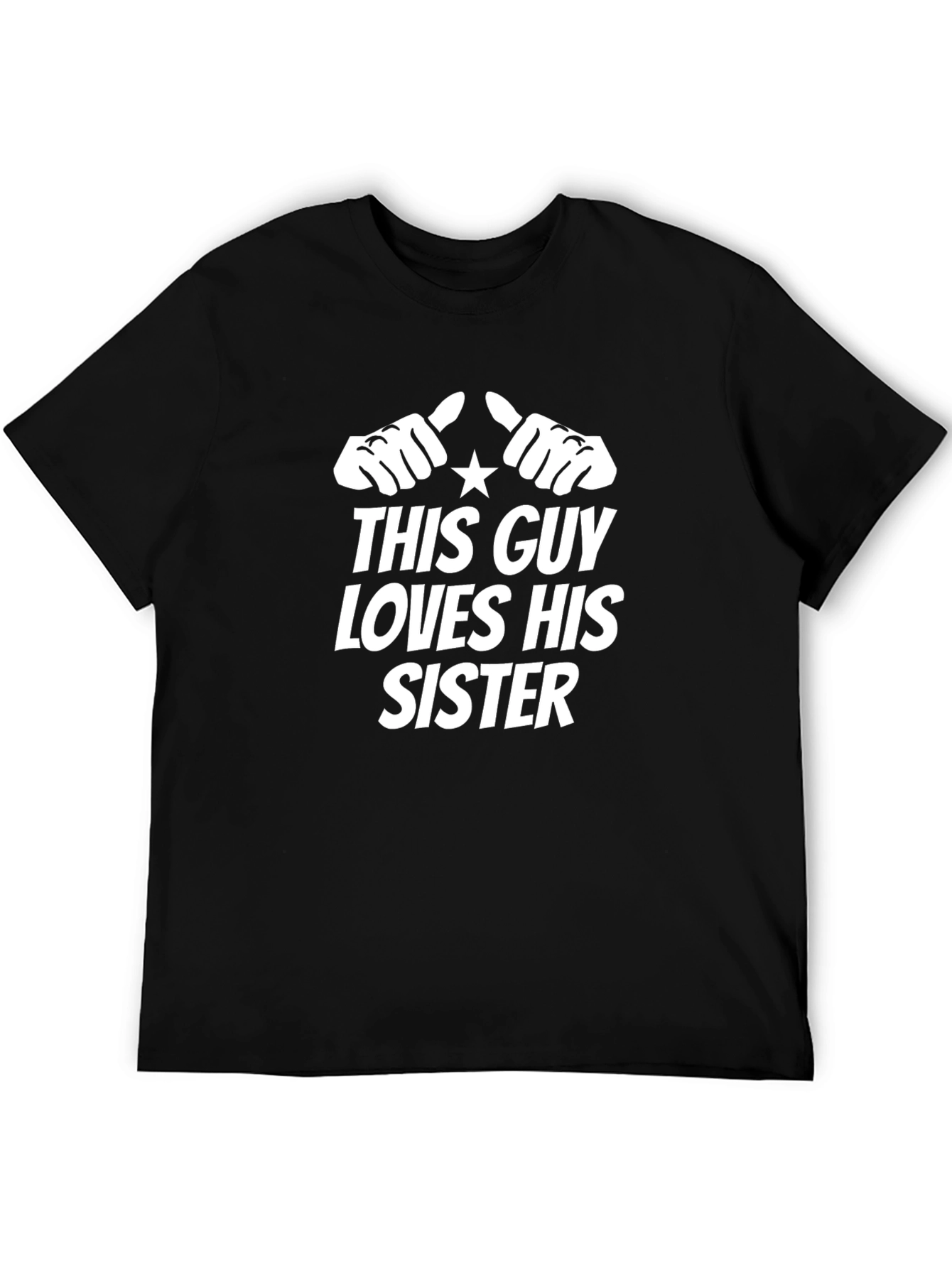 This Guy Loves His Sister Black Graphic Tee