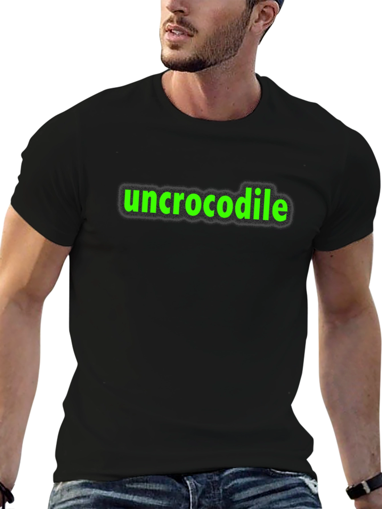 Uncrocodile Graphic Tee - Black Casual T-Shirt