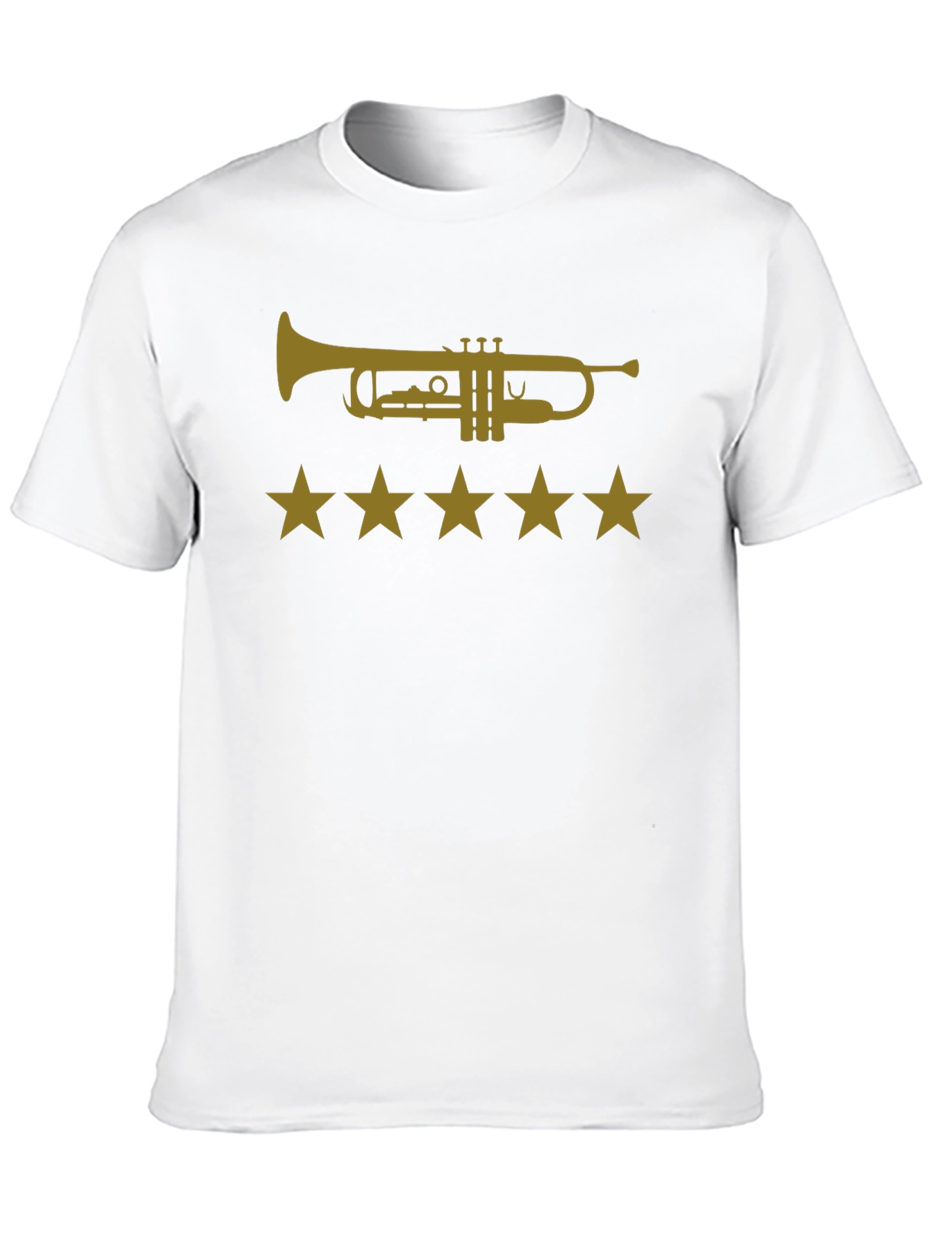 Trumpet & Stars Graphic Tee - Cool Music Shirt