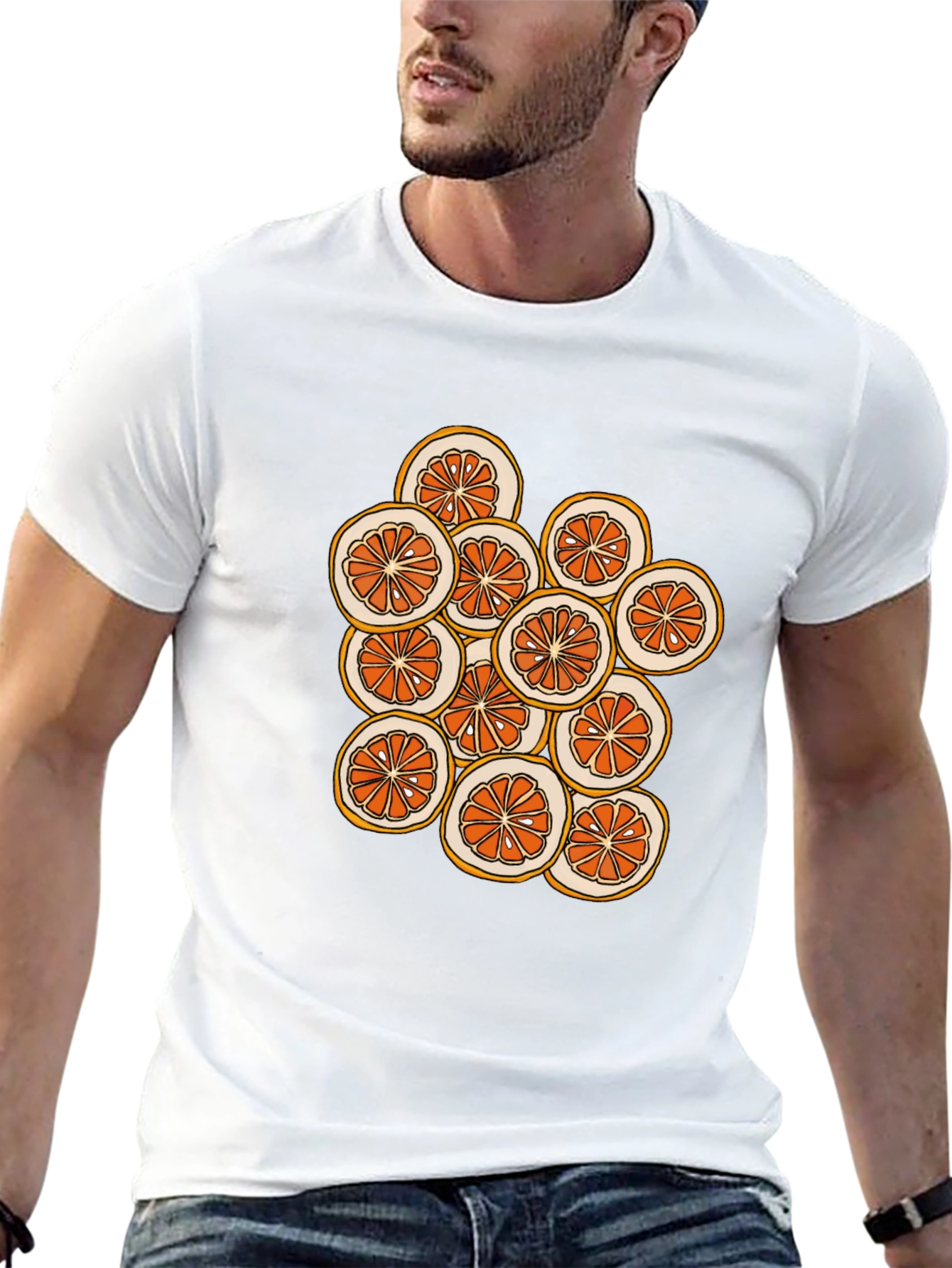 Citrus Slice Graphic Tee - Stylish Black T-Shirt