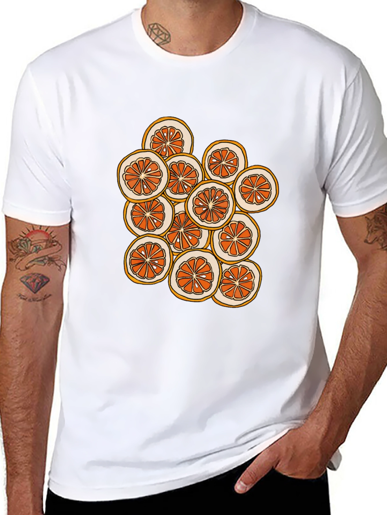 Citrus Slice Graphic Tee - Stylish Black T-Shirt